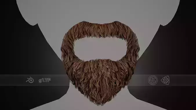 Facial Hair Cards Style 4 - Circle Beard Low-poly 3D model