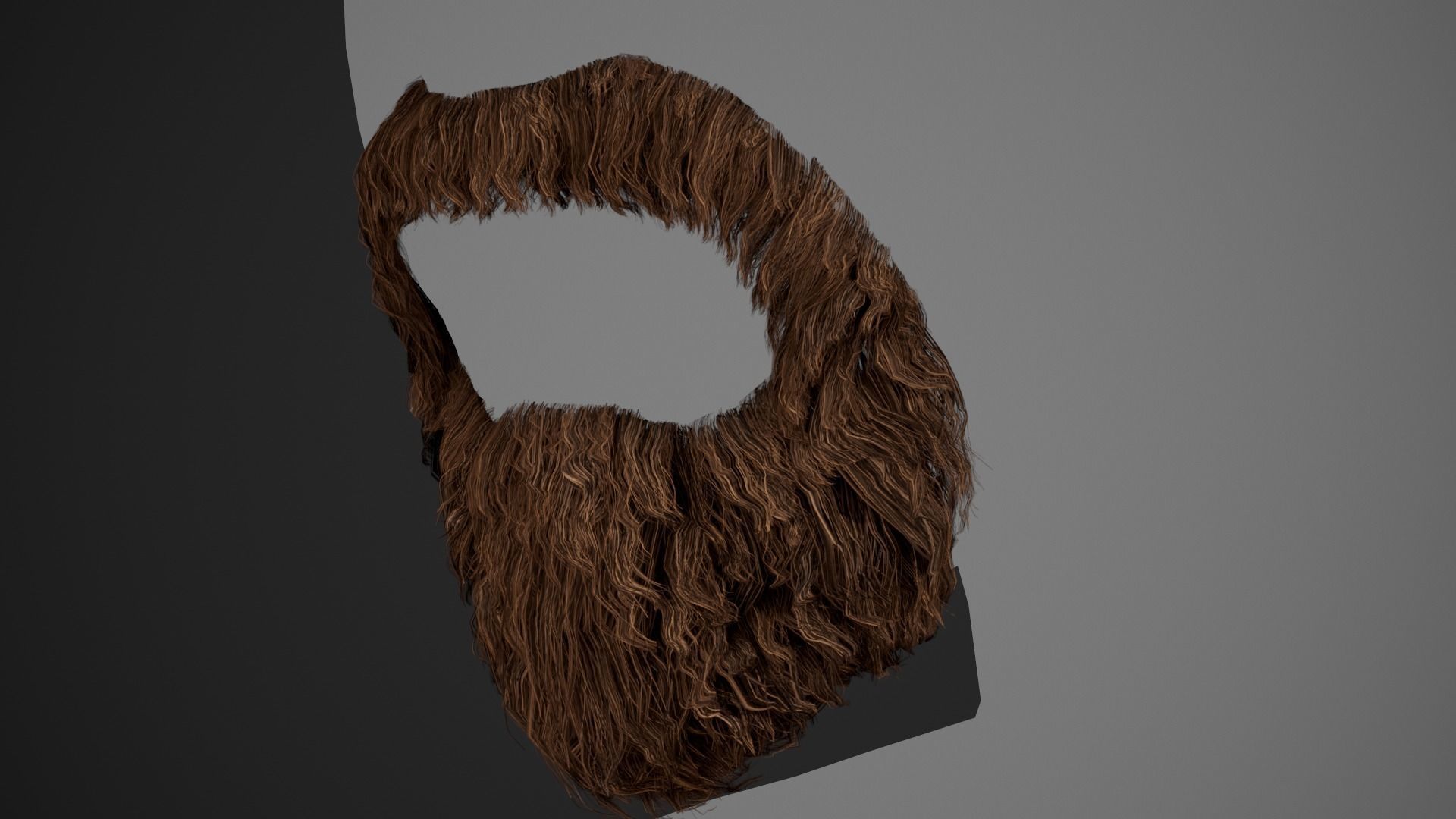 Facial Hair Cards Style 4 - Circle Beard Low-poly 3D model_6