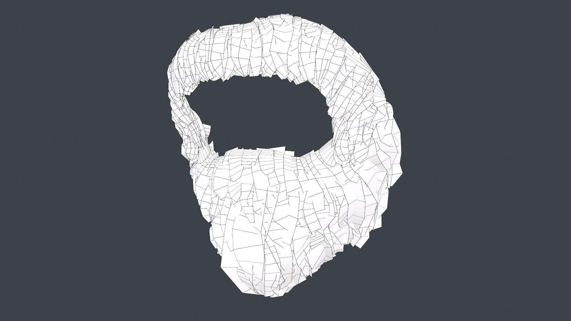 Facial Hair Cards Style 4 - Circle Beard Low-poly 3D model_25