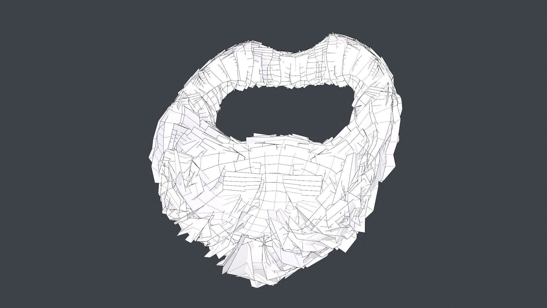 Facial Hair Cards Style 4 - Circle Beard Low-poly 3D model_22