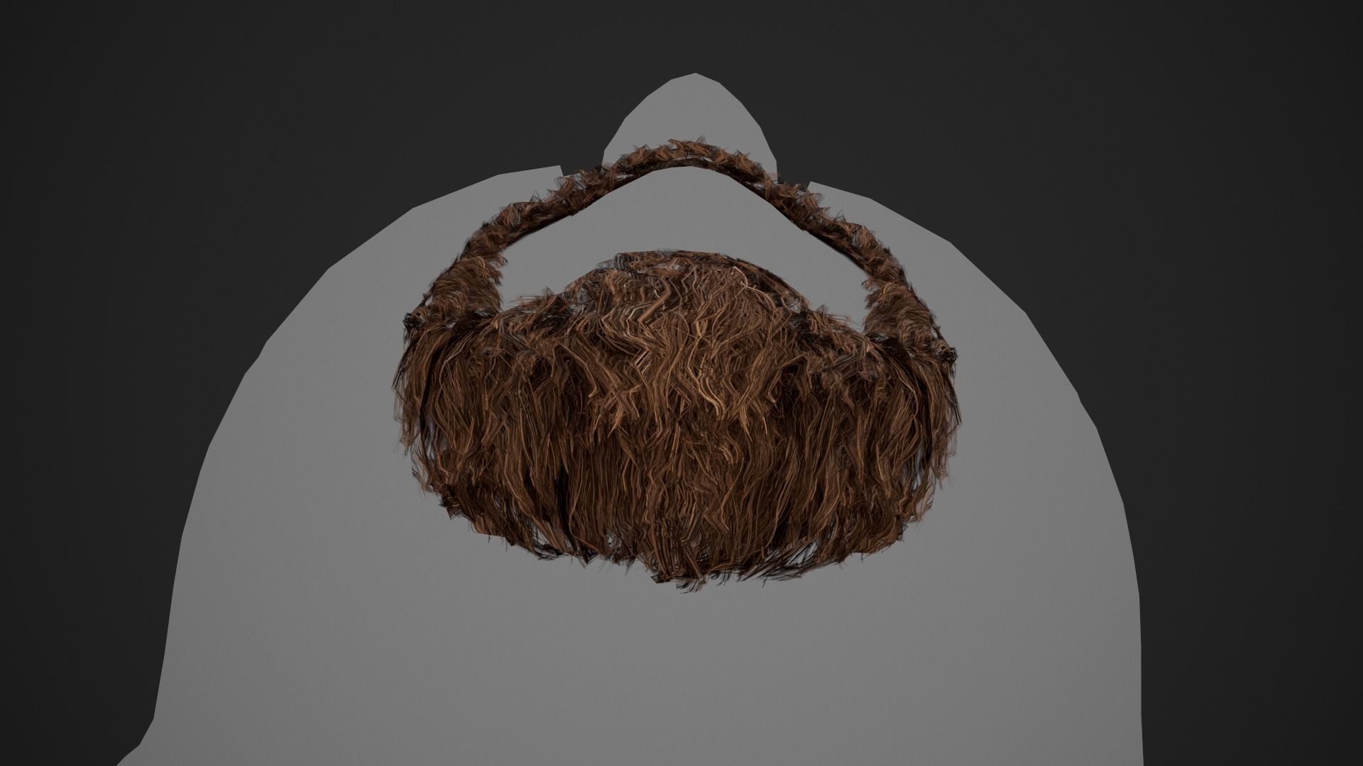 Facial Hair Cards Style 4 - Circle Beard Low-poly 3D model_12
