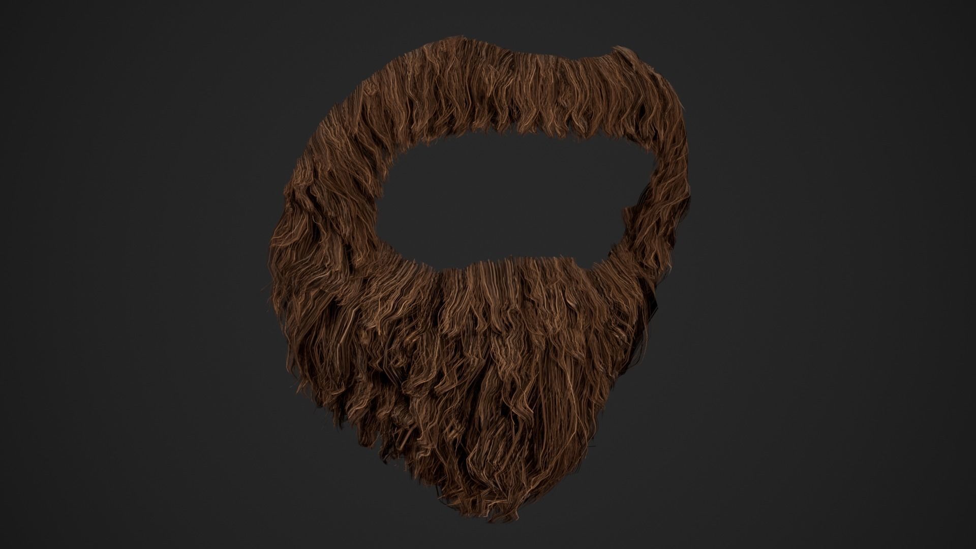 Facial Hair Cards Style 4 - Circle Beard Low-poly 3D model_15