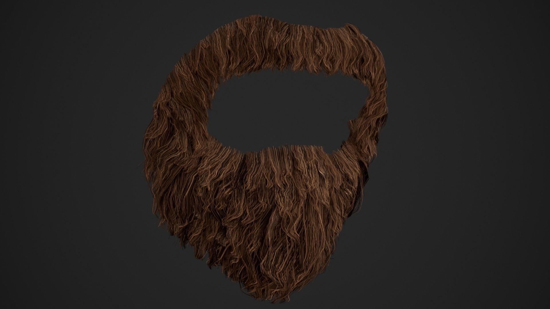 Facial Hair Cards Style 4 - Circle Beard Low-poly 3D model_19