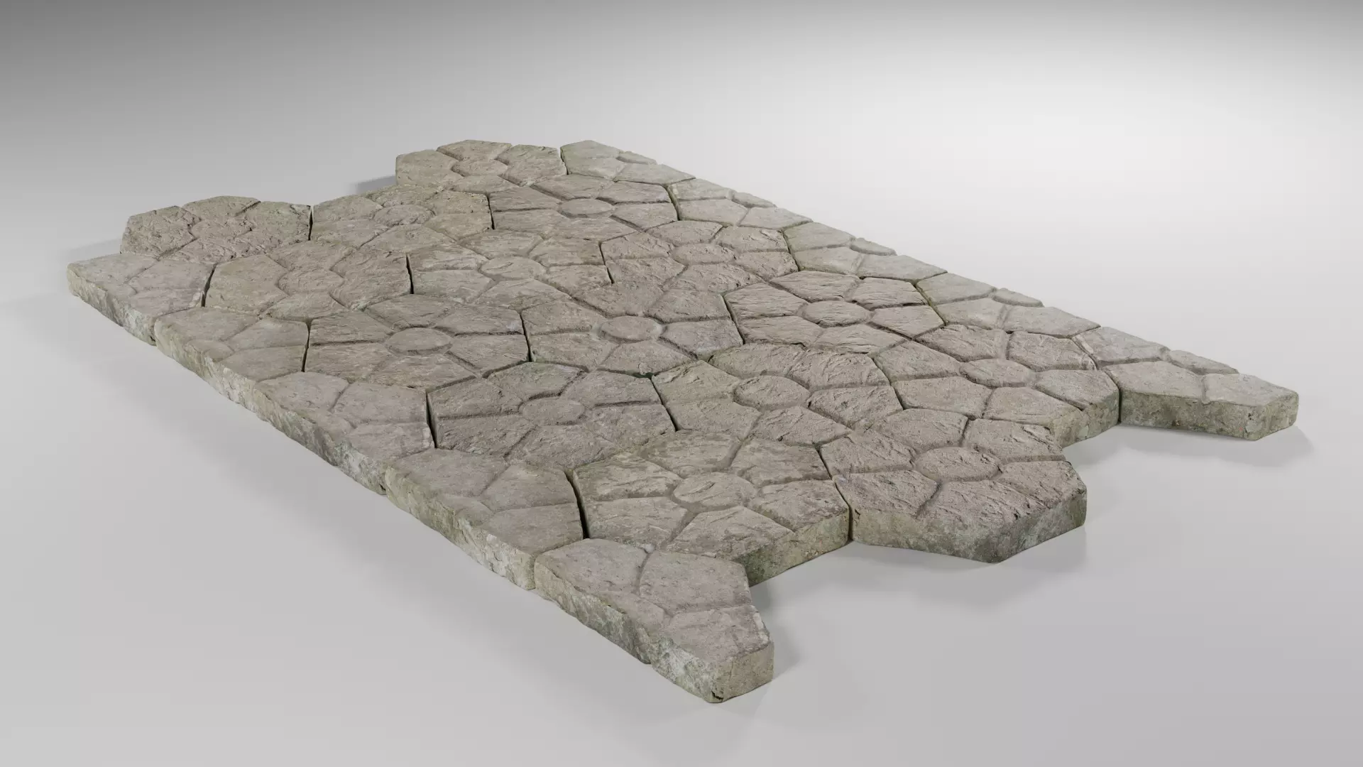 Stone tile pavement 3D model_0