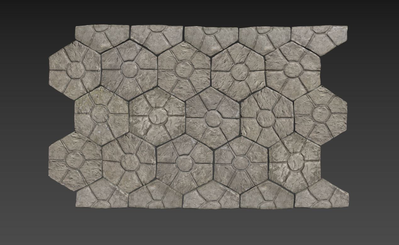 Stone tile pavement 3D model_13
