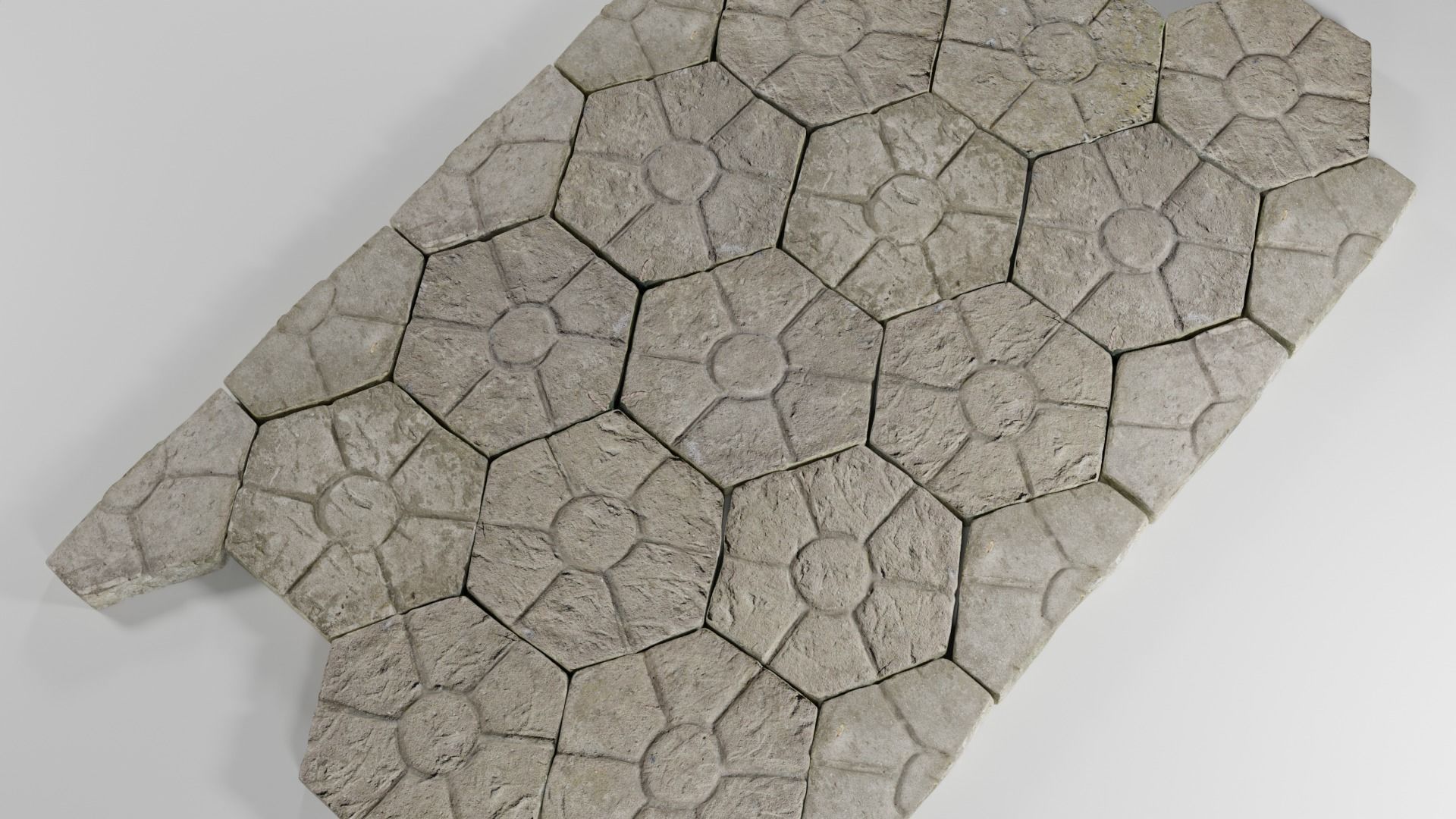 Stone tile pavement 3D model_3