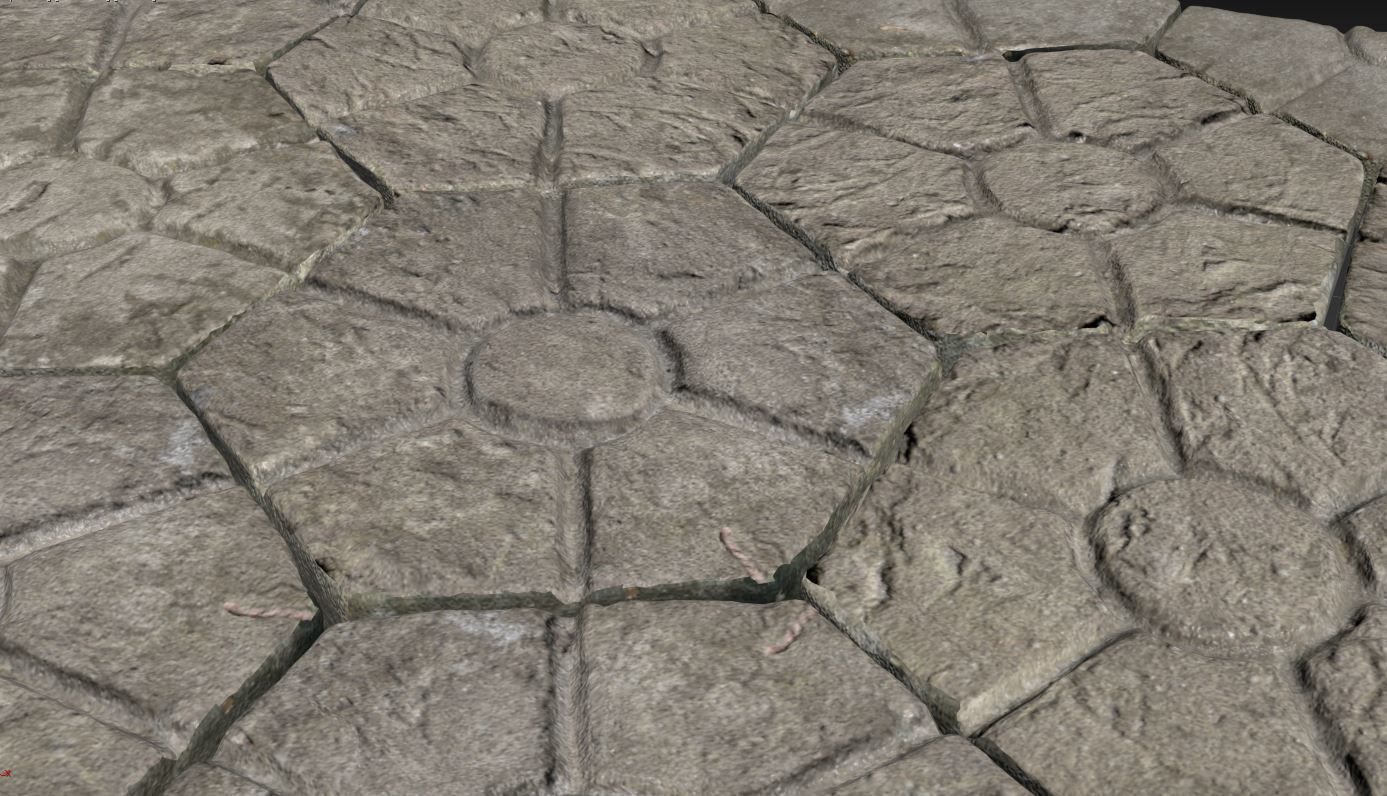 Stone tile pavement 3D model_14