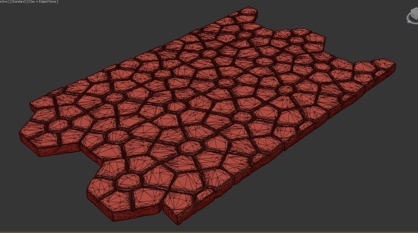 Stone tile pavement 3D model_7