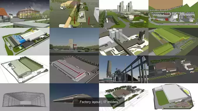 Factory layout 3D Model Collection