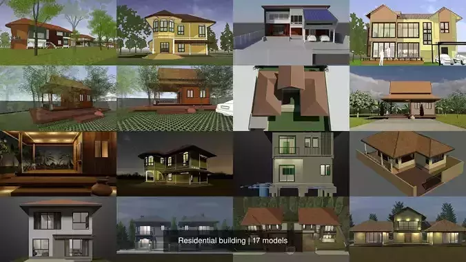 Residential building 3D Model Collection