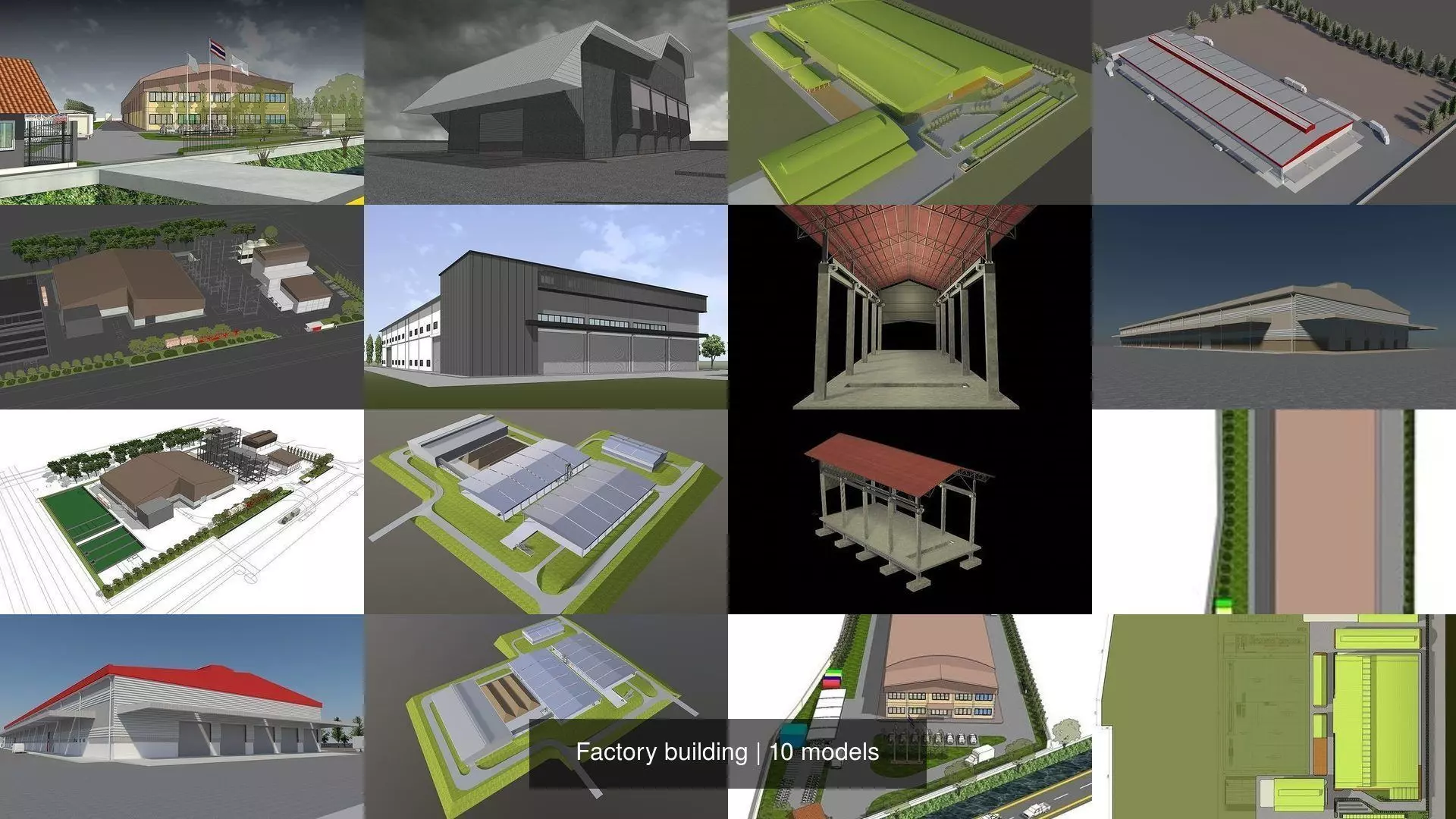 Factory building 3D Model Collection_0