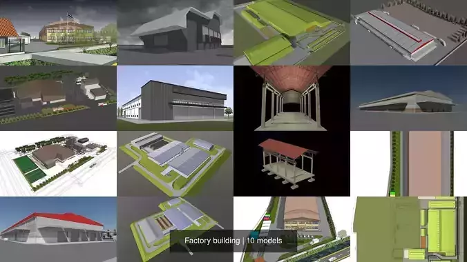 Factory building 3D Model Collection