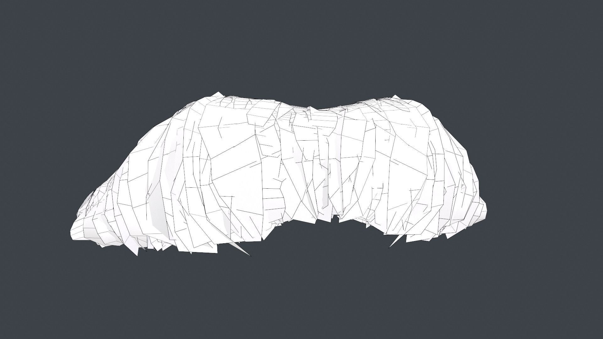 Facial Hair Cards Style 5 - Mustache Low-poly 3D model_19