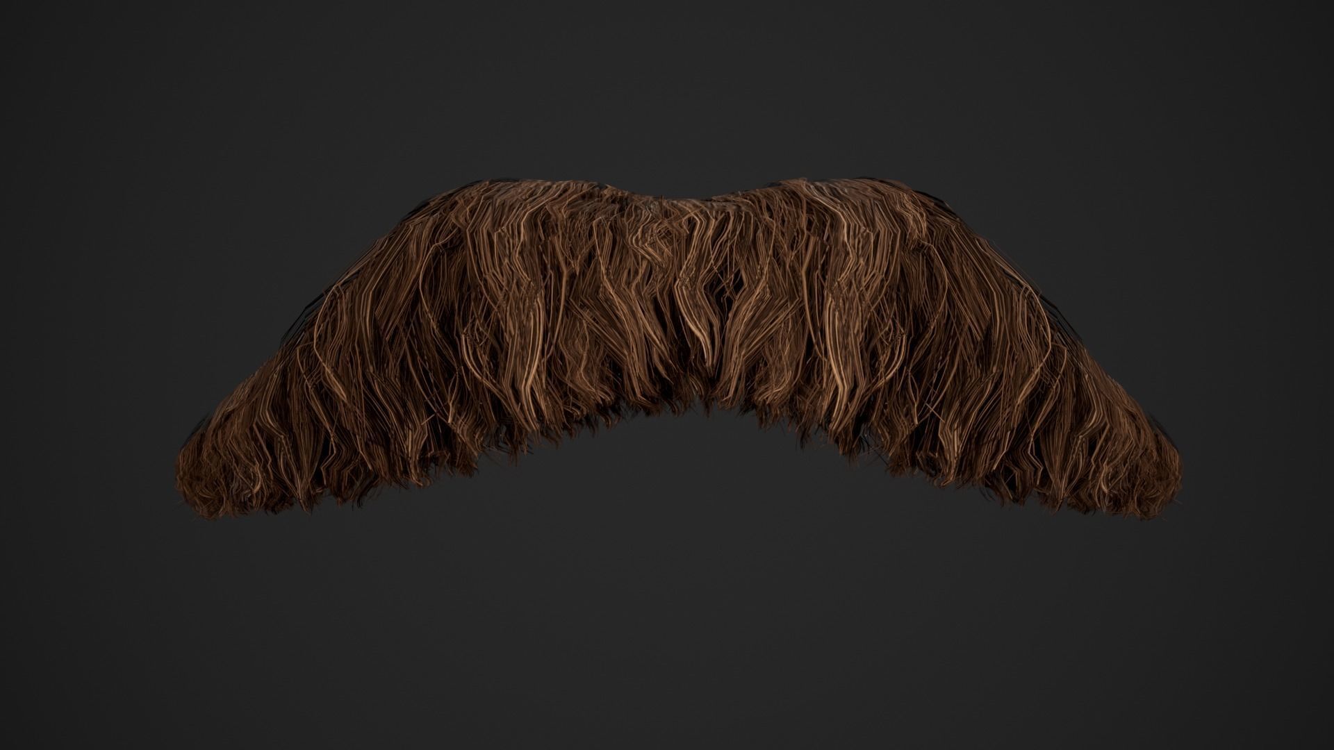 Facial Hair Cards Style 5 - Mustache Low-poly 3D model_18