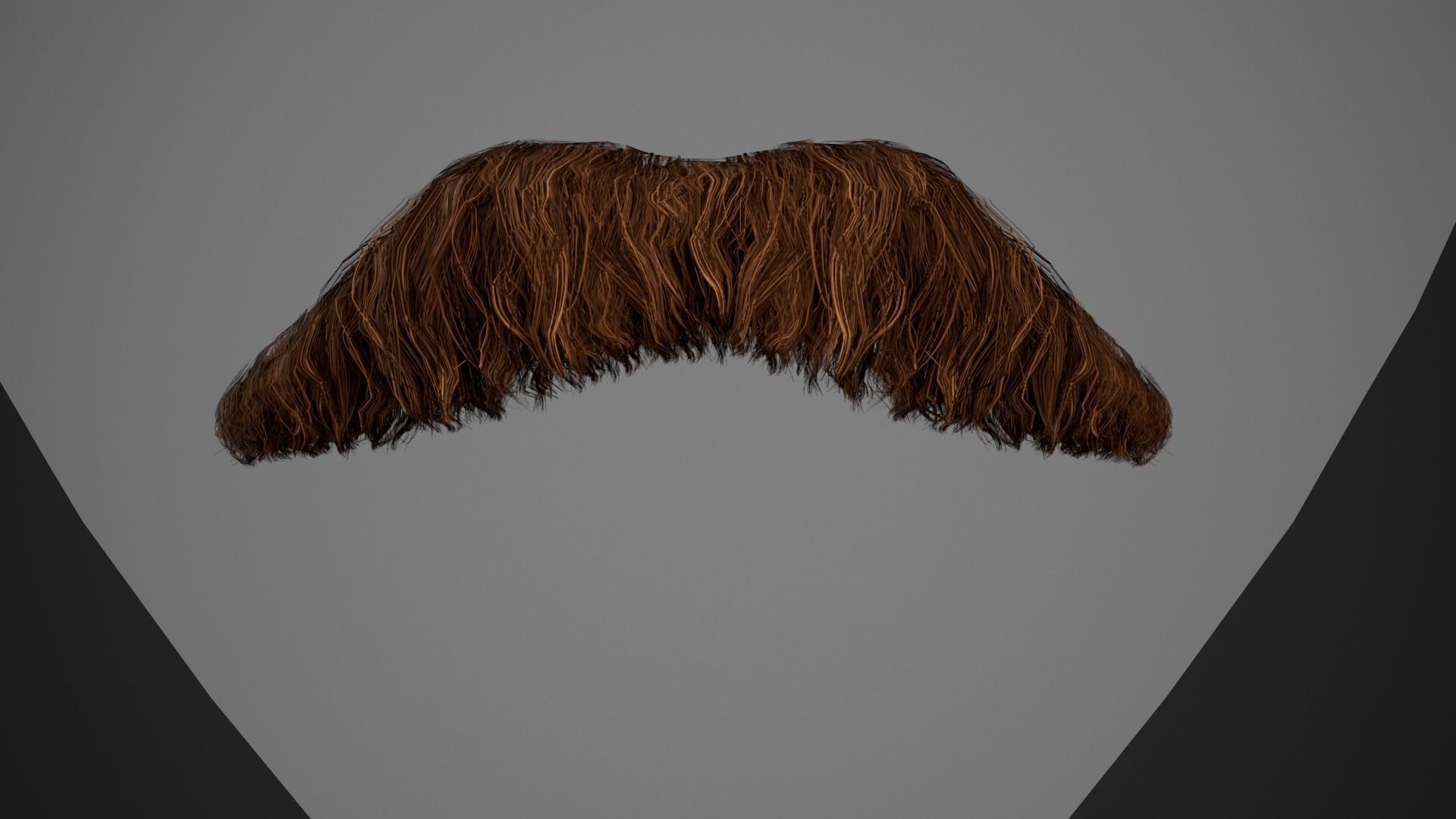 Facial Hair Cards Style 5 - Mustache Low-poly 3D model_8