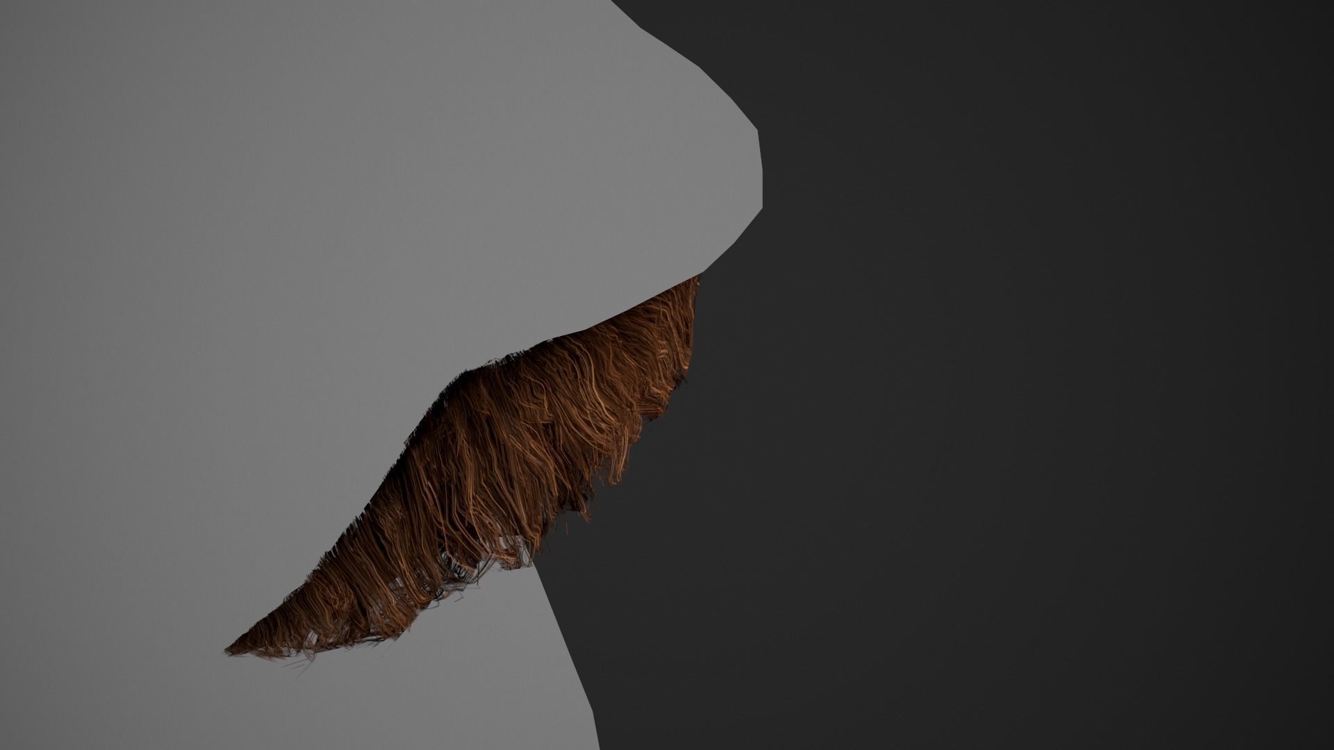 Facial Hair Cards Style 5 - Mustache Low-poly 3D model_12