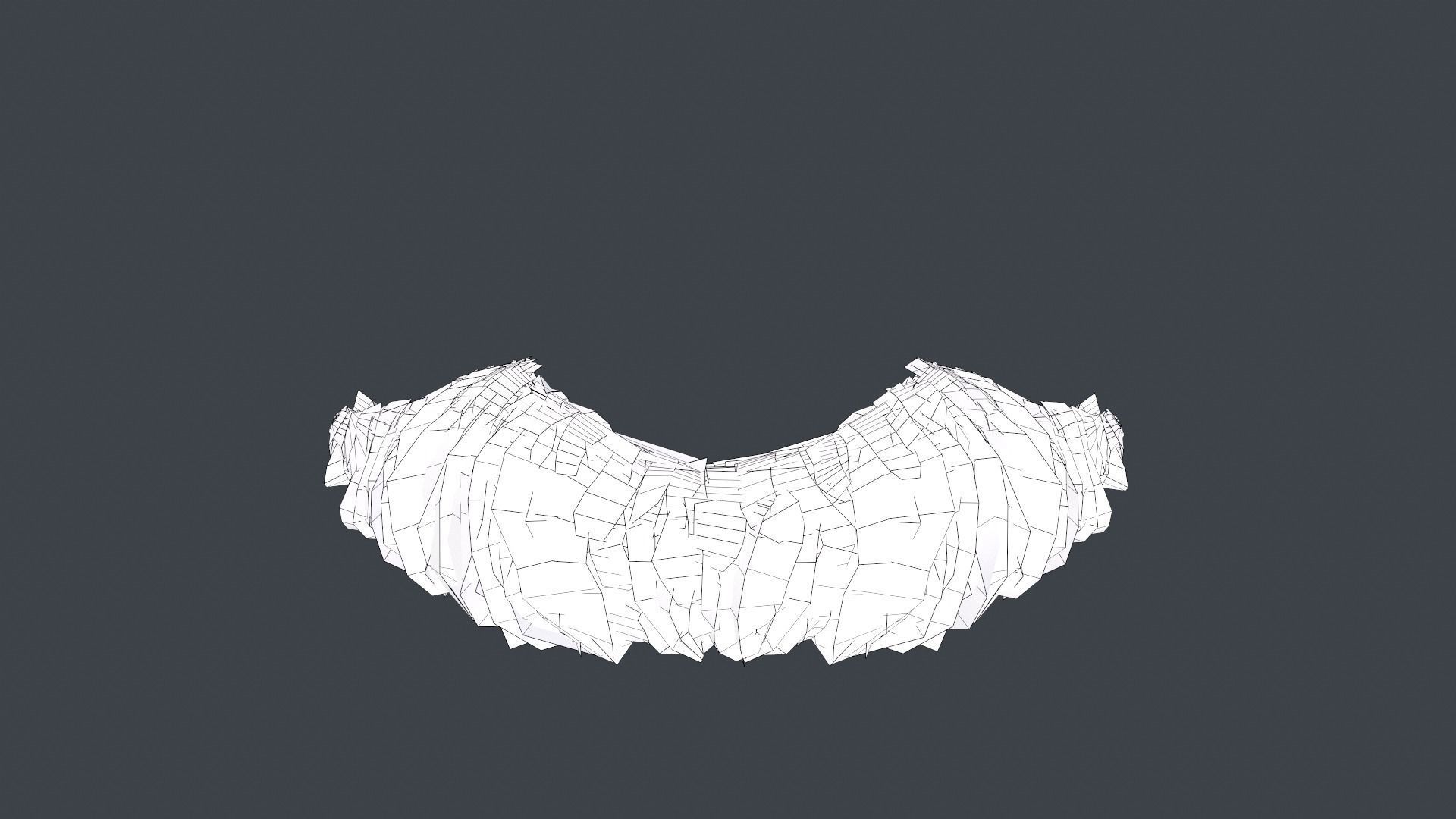 Facial Hair Cards Style 5 - Mustache Low-poly 3D model_24