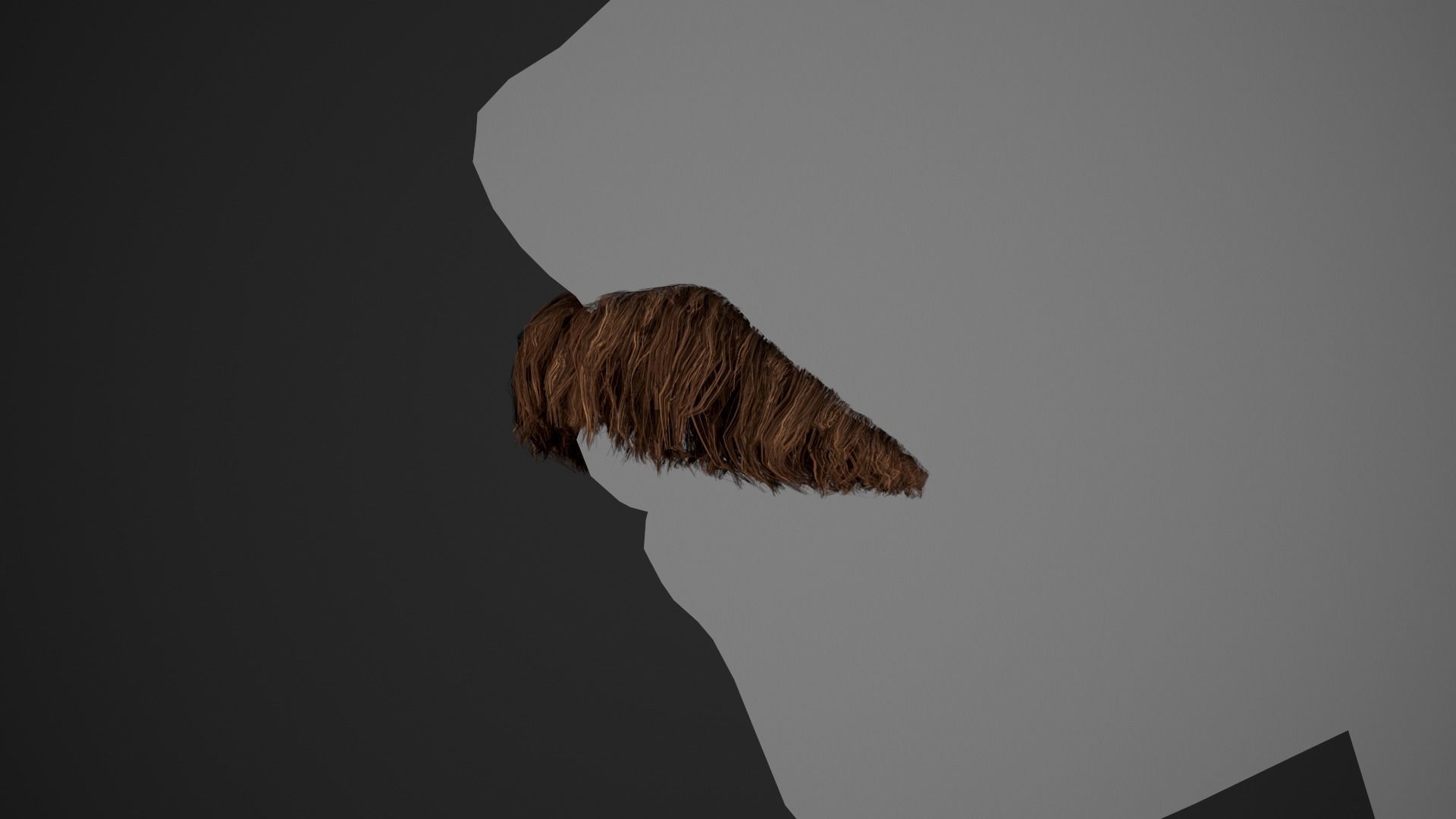 Facial Hair Cards Style 5 - Mustache Low-poly 3D model_3