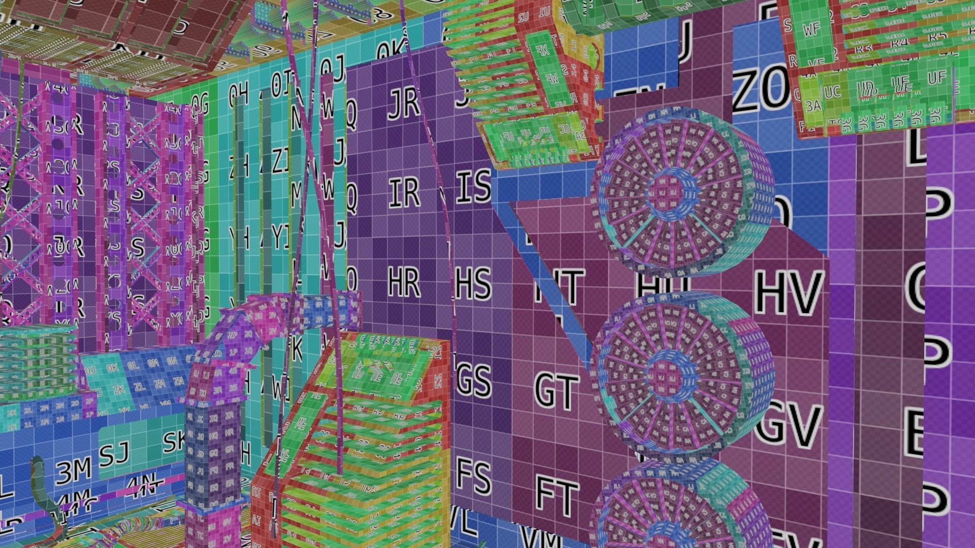 3d lowpoly Cyberpunk style dystopic computer room Low-poly 3D model_20