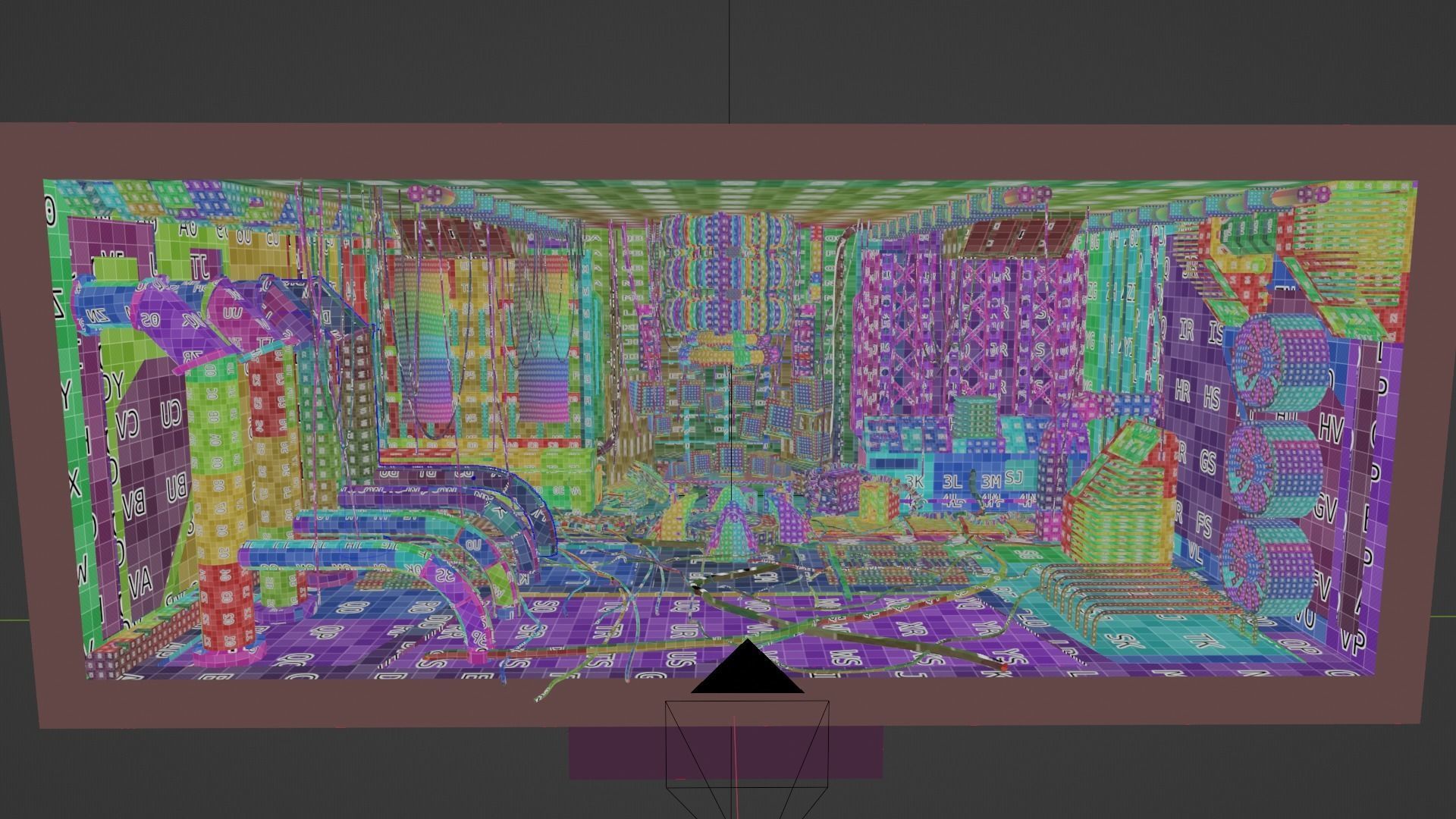 3d lowpoly Cyberpunk style dystopic computer room Low-poly 3D model_17