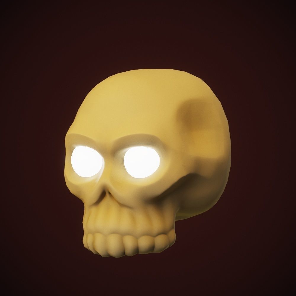 Stylized skull base mesh Low-poly 3D model_3