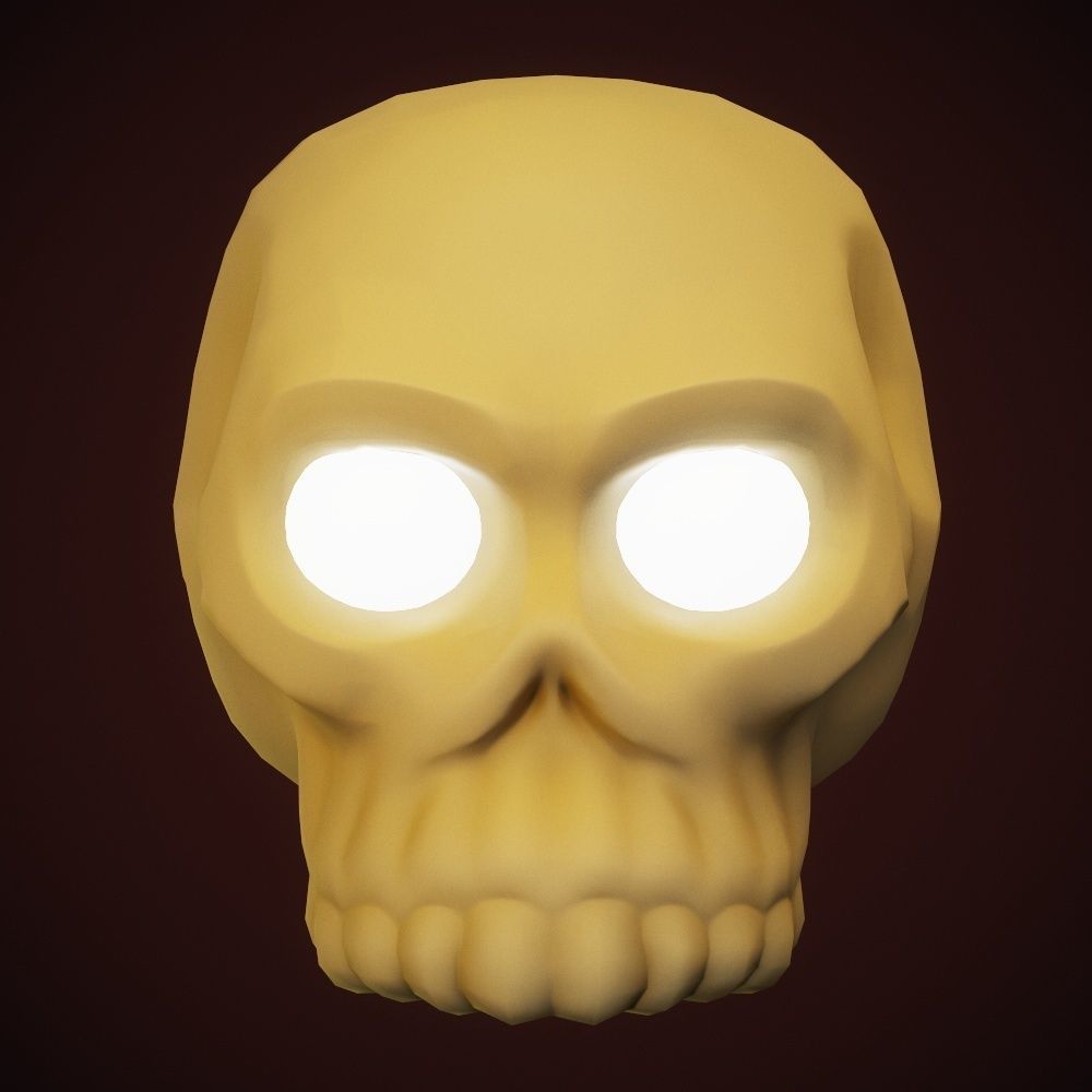 Stylized skull base mesh Low-poly 3D model_5