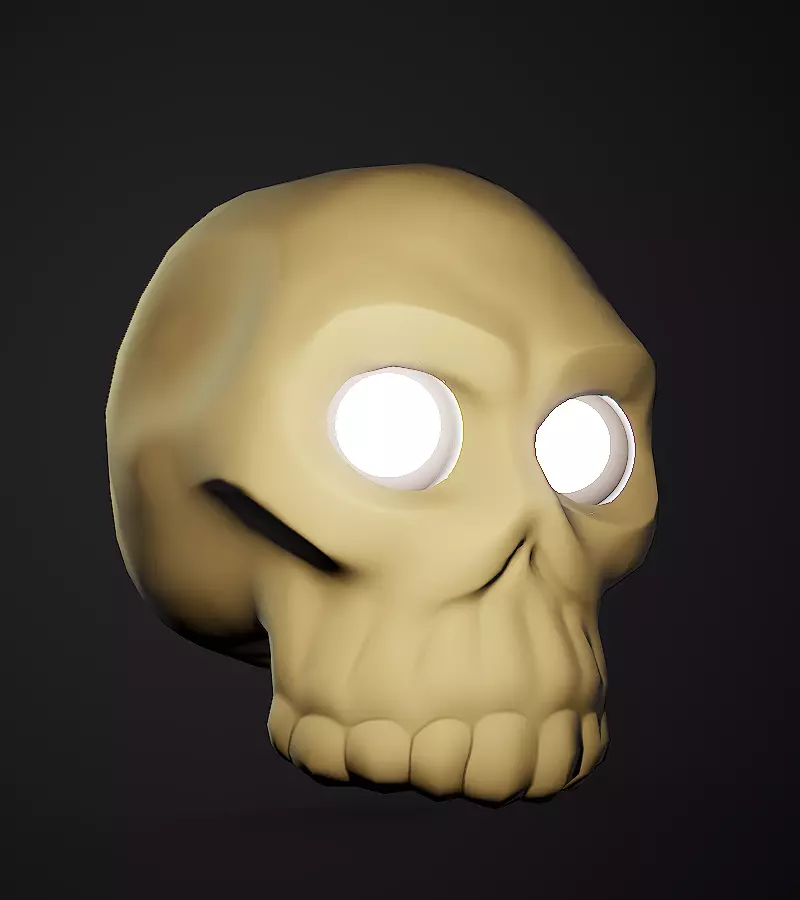 Stylized skull base mesh Low-poly 3D model_0