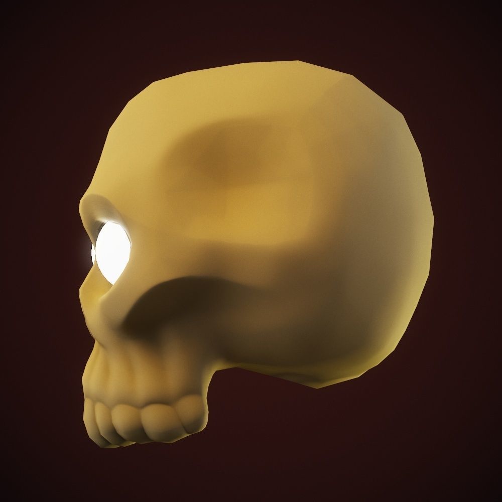 Stylized skull base mesh Low-poly 3D model_7