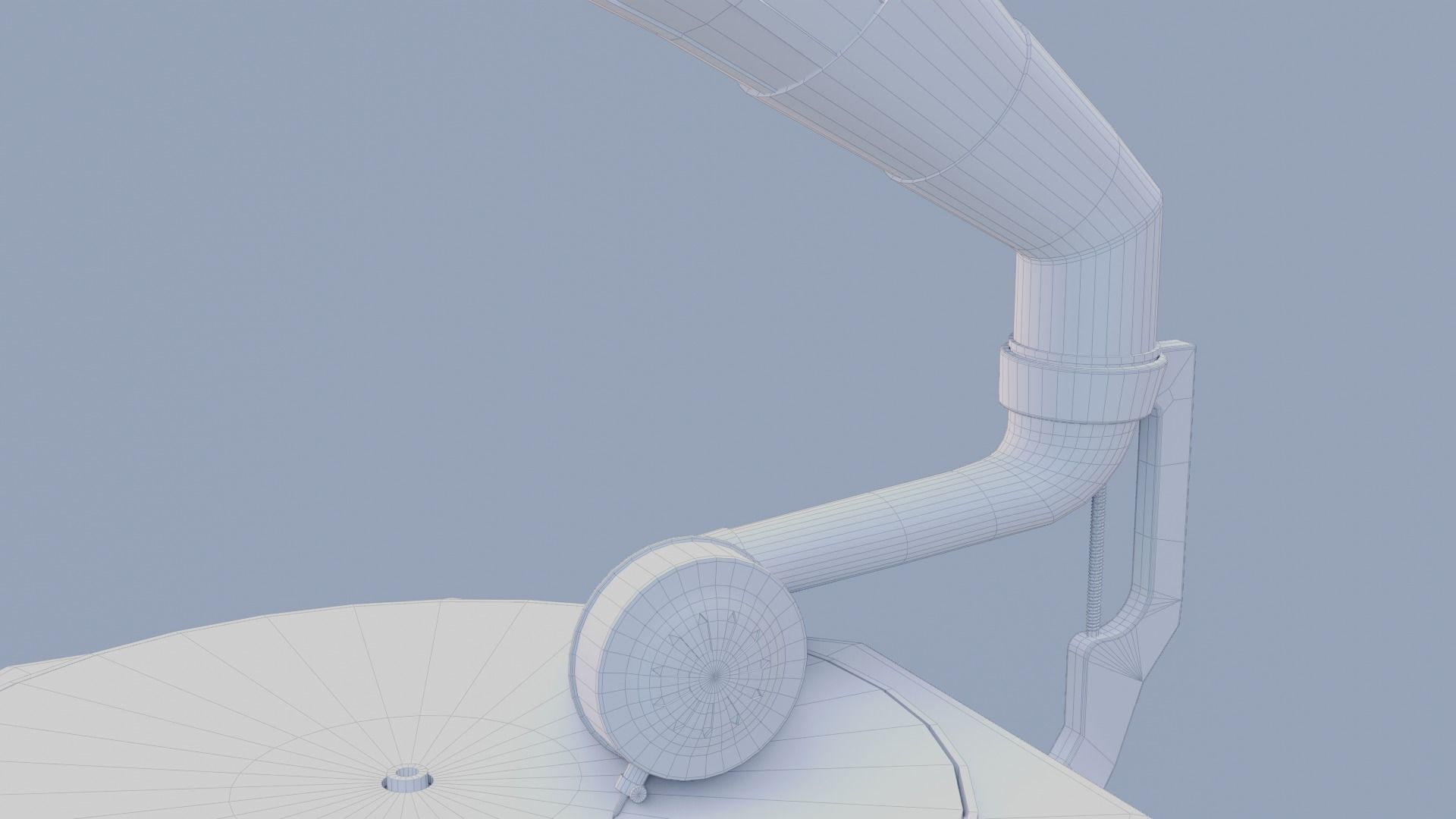 Classic Retro Gramophone Low-poly 3D model_8