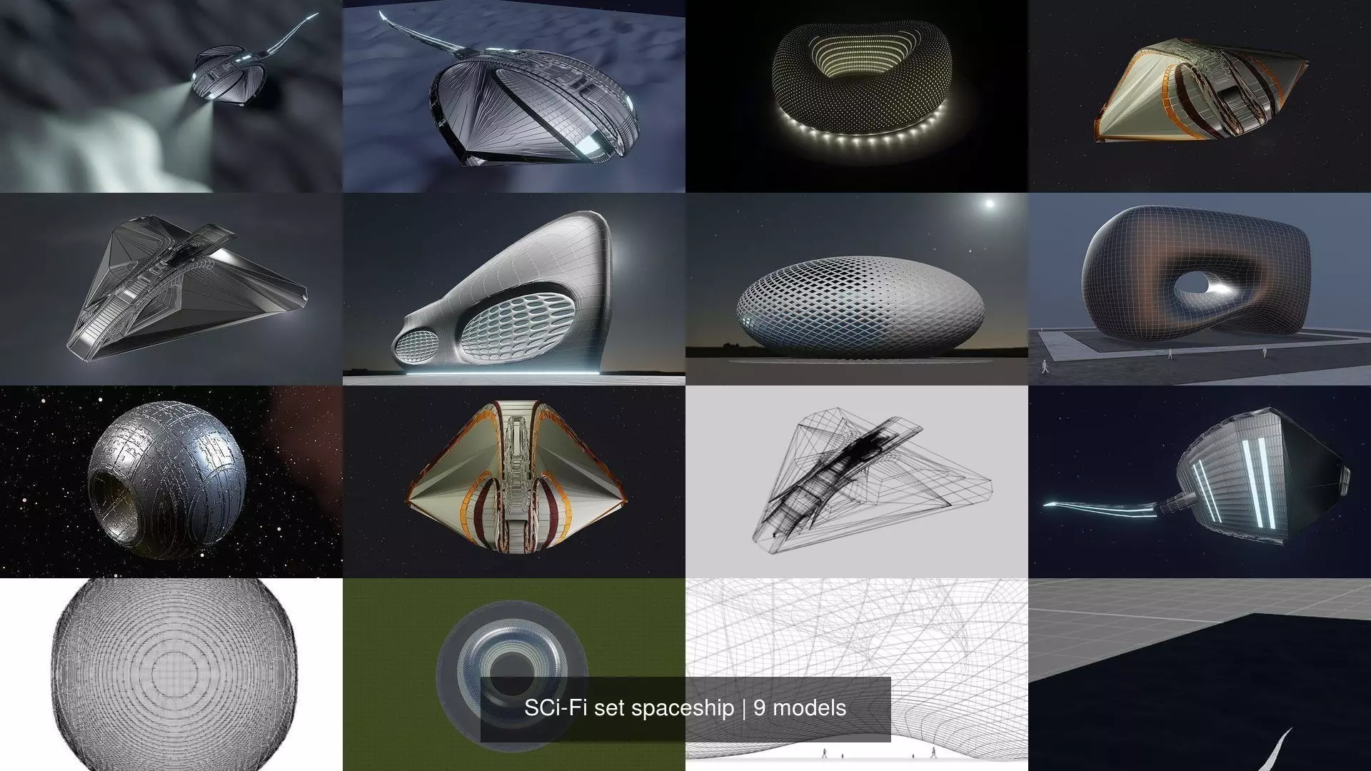 SCi-Fi set spaceship 3D Model Collection_0