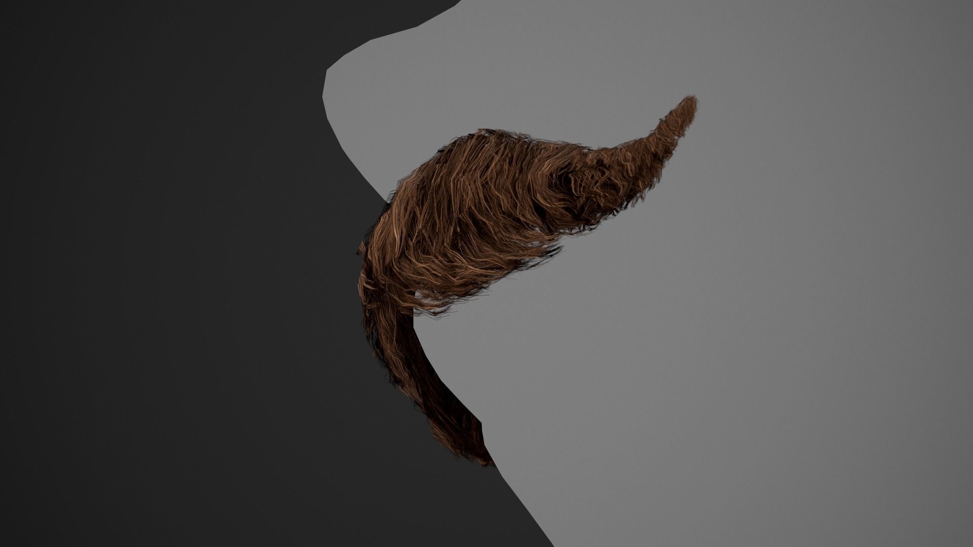 Facial Hair Cards Style 6 - Hungarian Mustache Low-poly 3D model_16