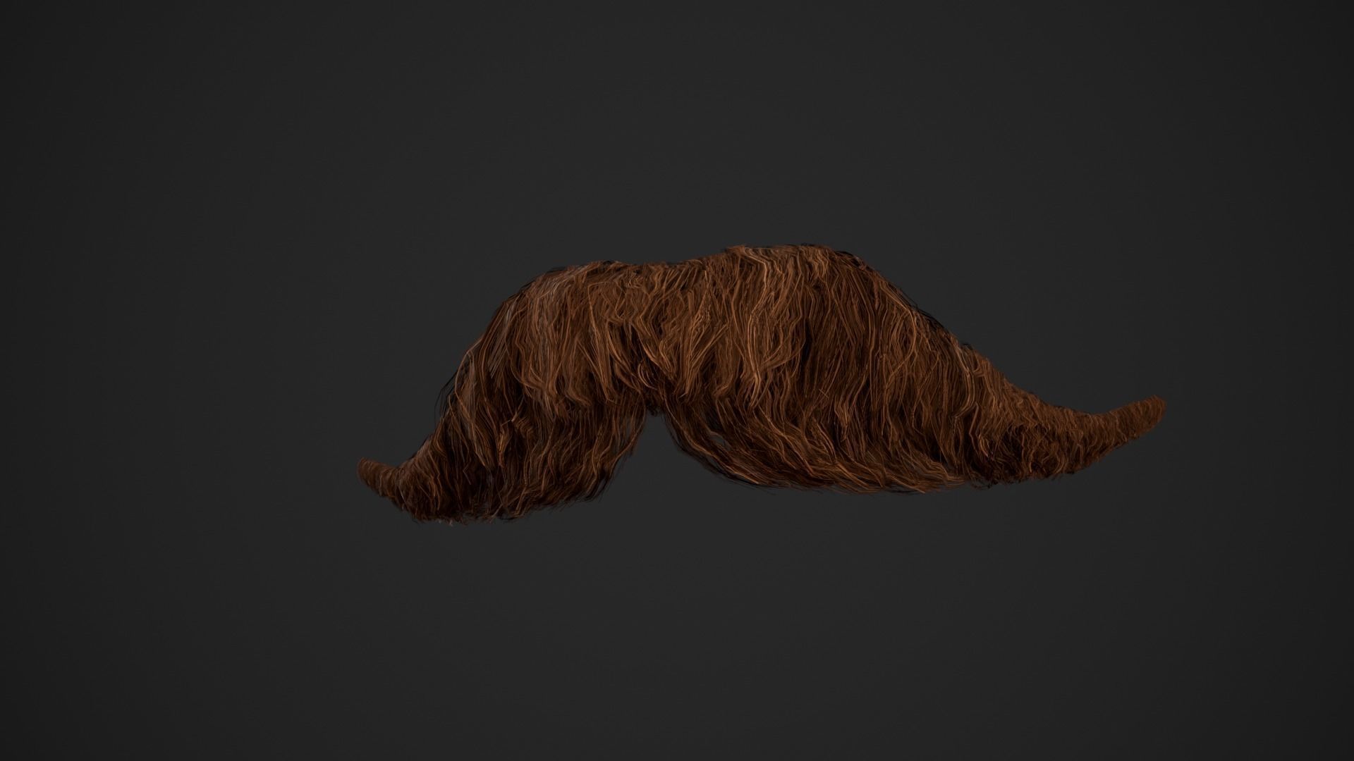 Facial Hair Cards Style 6 - Hungarian Mustache Low-poly 3D model_21