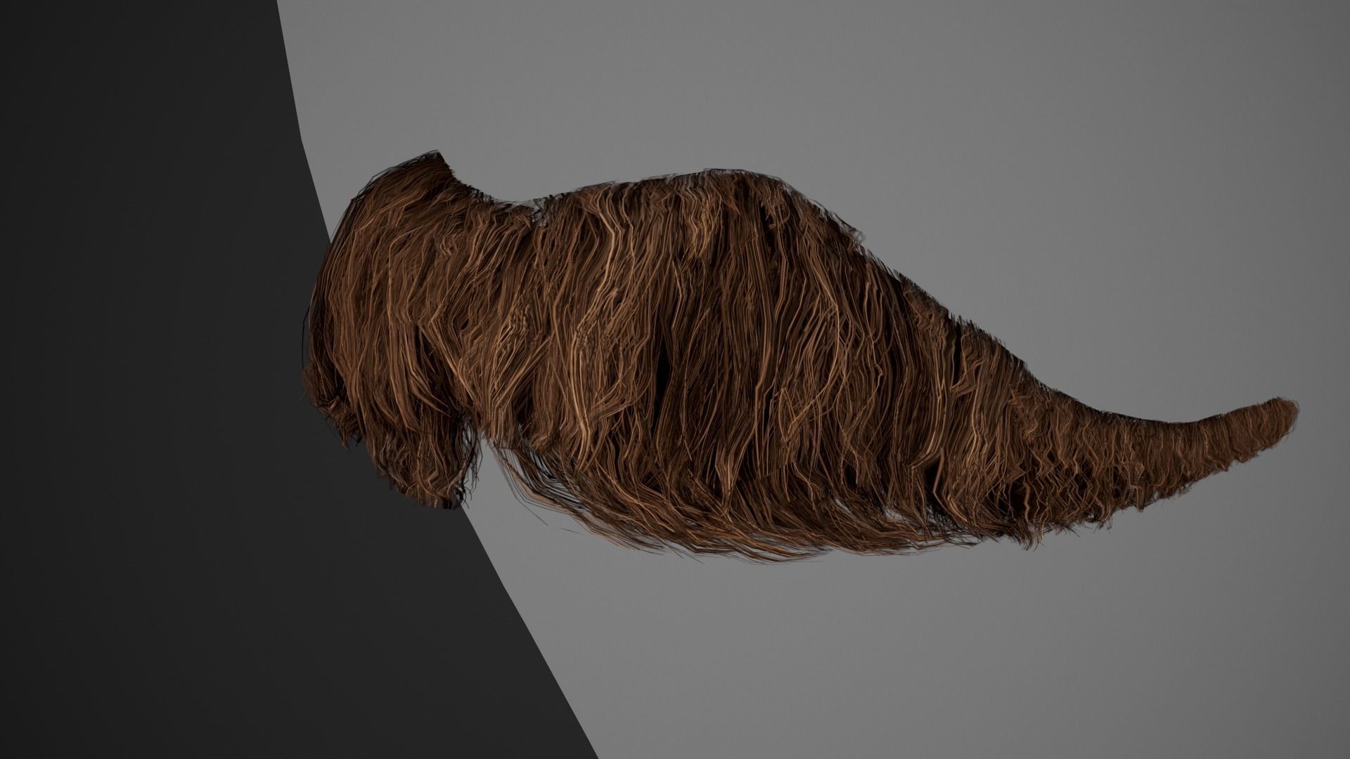 Facial Hair Cards Style 6 - Hungarian Mustache Low-poly 3D model_9