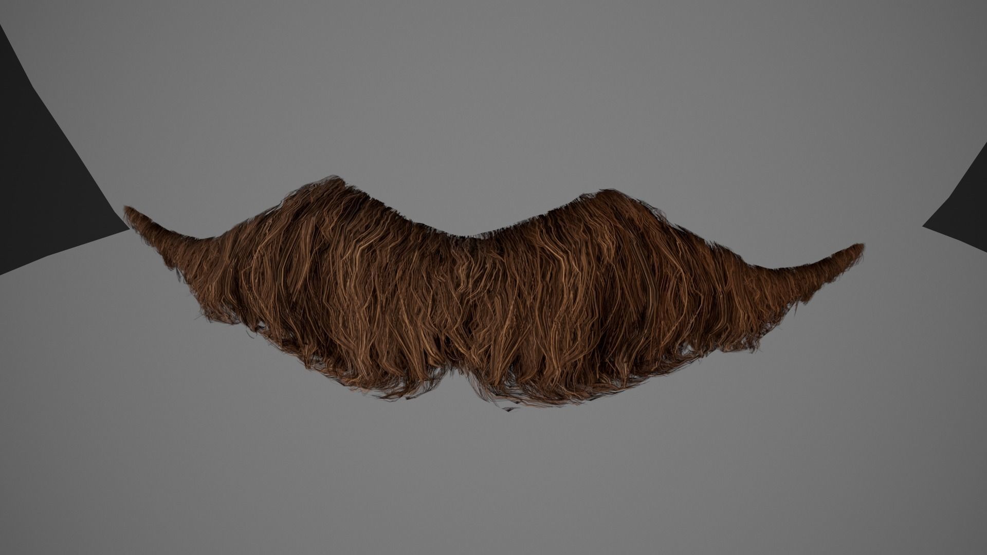 Facial Hair Cards Style 6 - Hungarian Mustache Low-poly 3D model_11