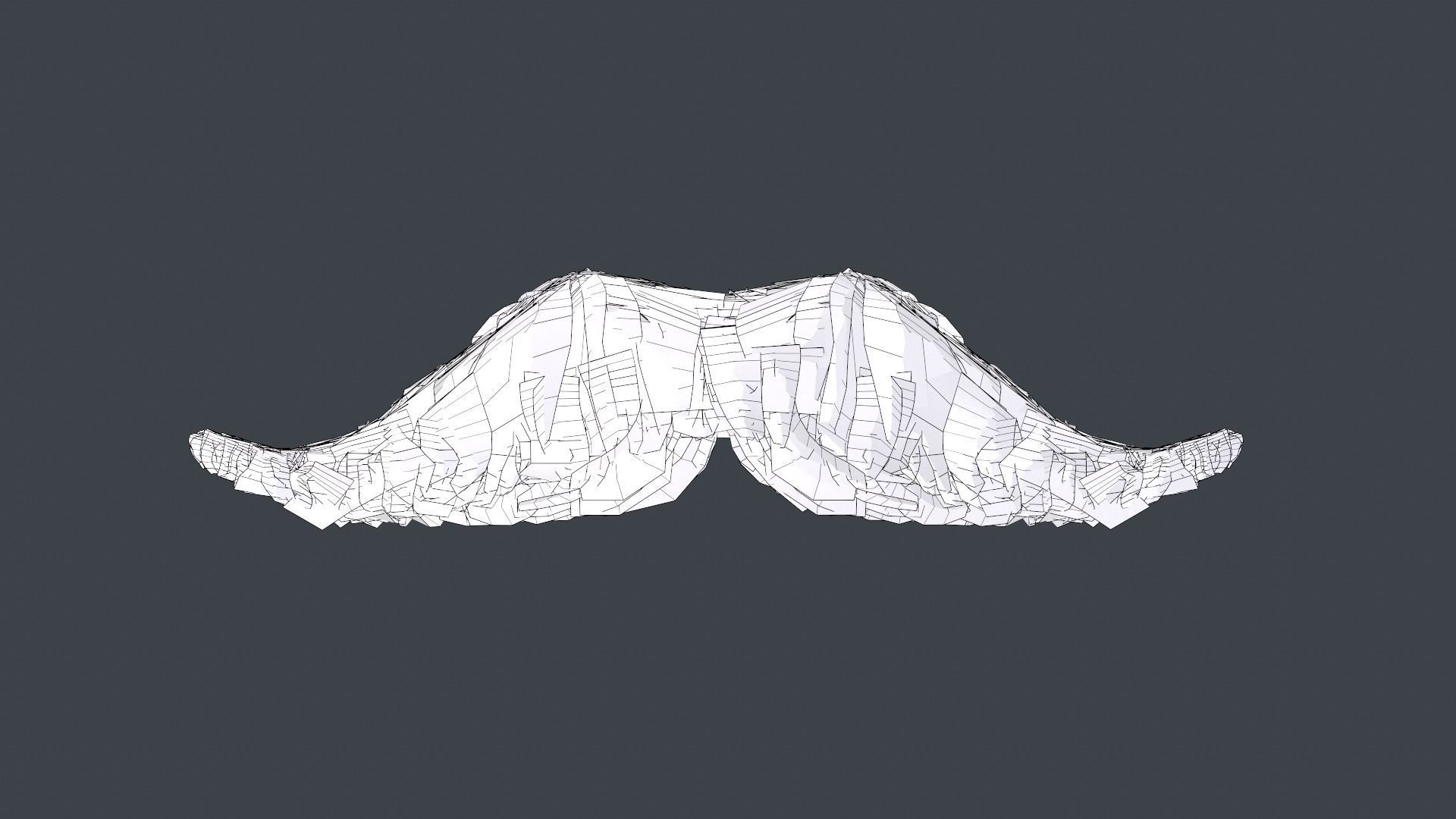 Facial Hair Cards Style 6 - Hungarian Mustache Low-poly 3D model_25
