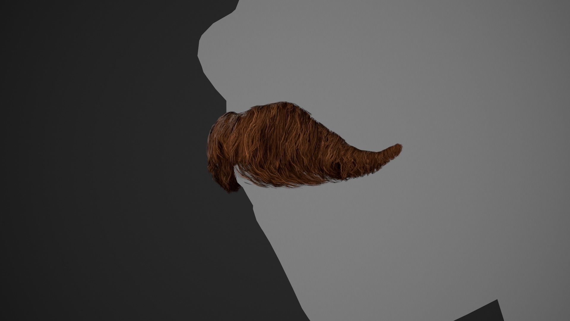 Facial Hair Cards Style 6 - Hungarian Mustache Low-poly 3D model_7