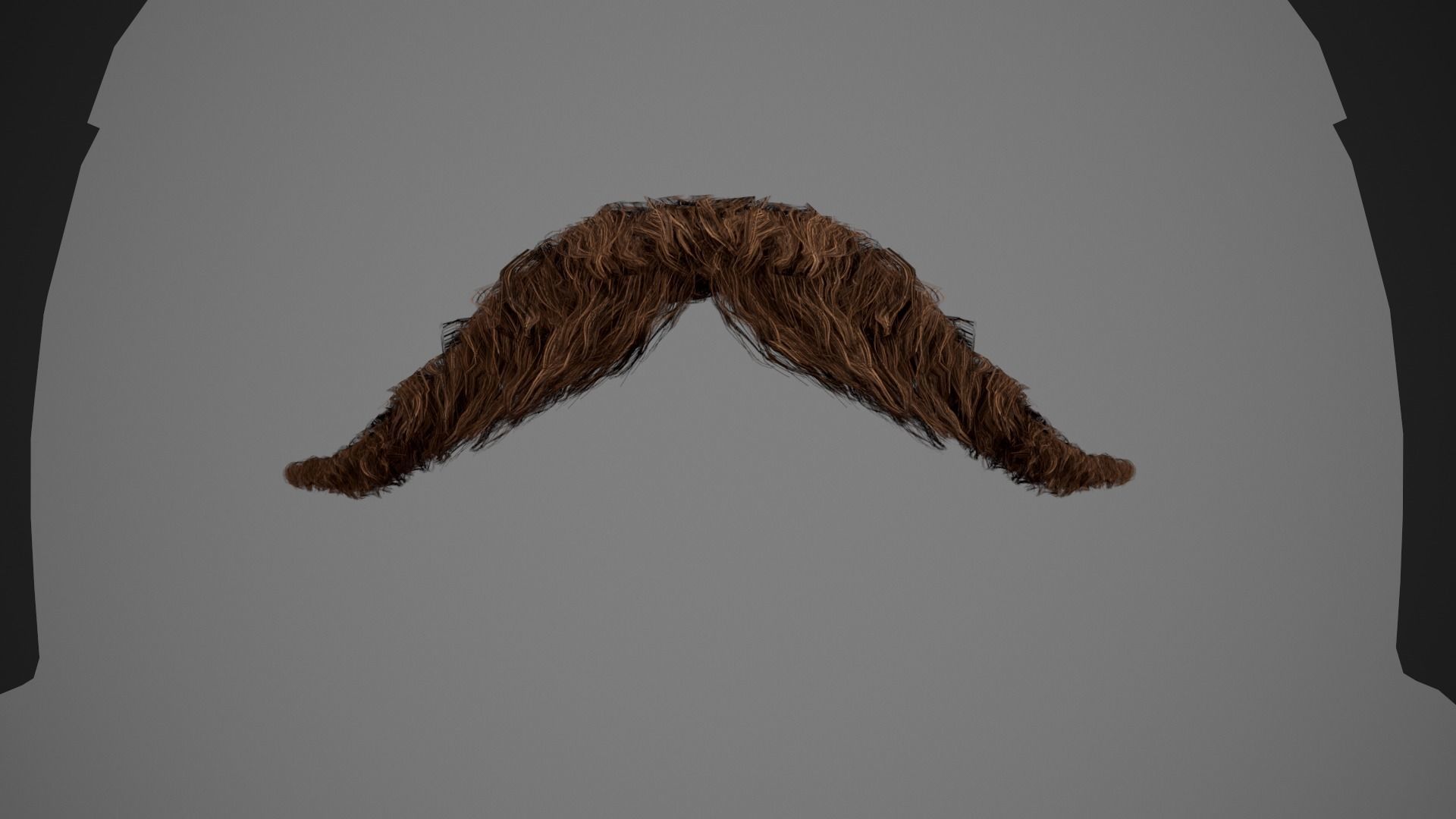 Facial Hair Cards Style 6 - Hungarian Mustache Low-poly 3D model_6