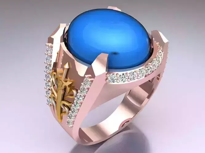 Oval stone ring - Mens Rings - N3857