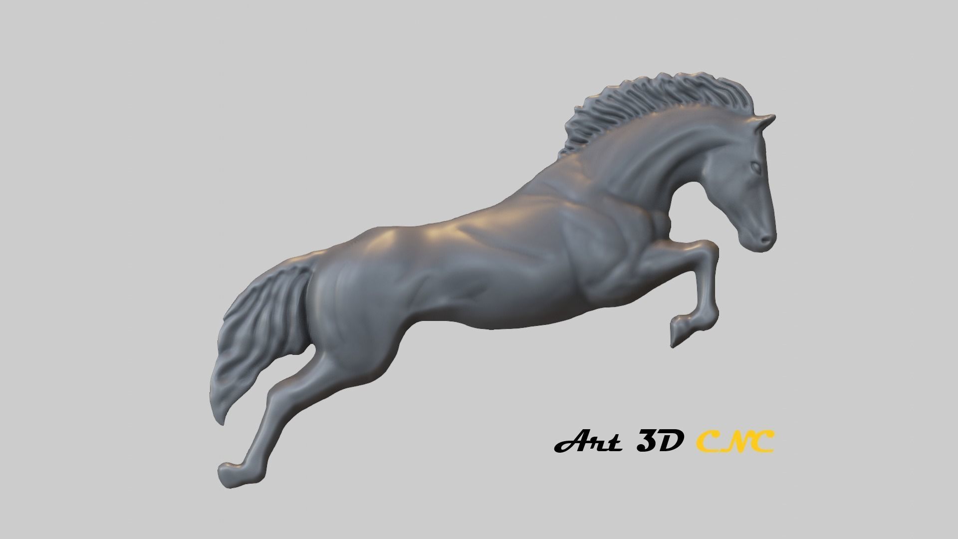 Horse Art CNC- ArtCam 3D print model_3