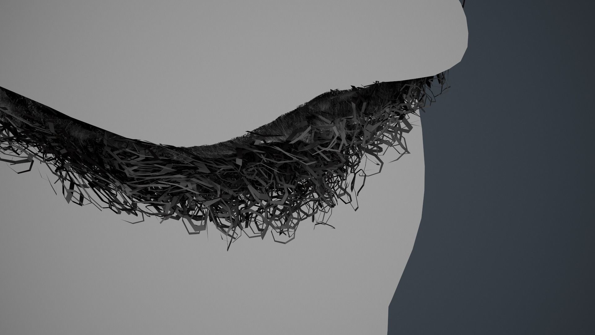 Facial Hair Cards Style 7 - Full Curly Beard Low-poly 3D model_11