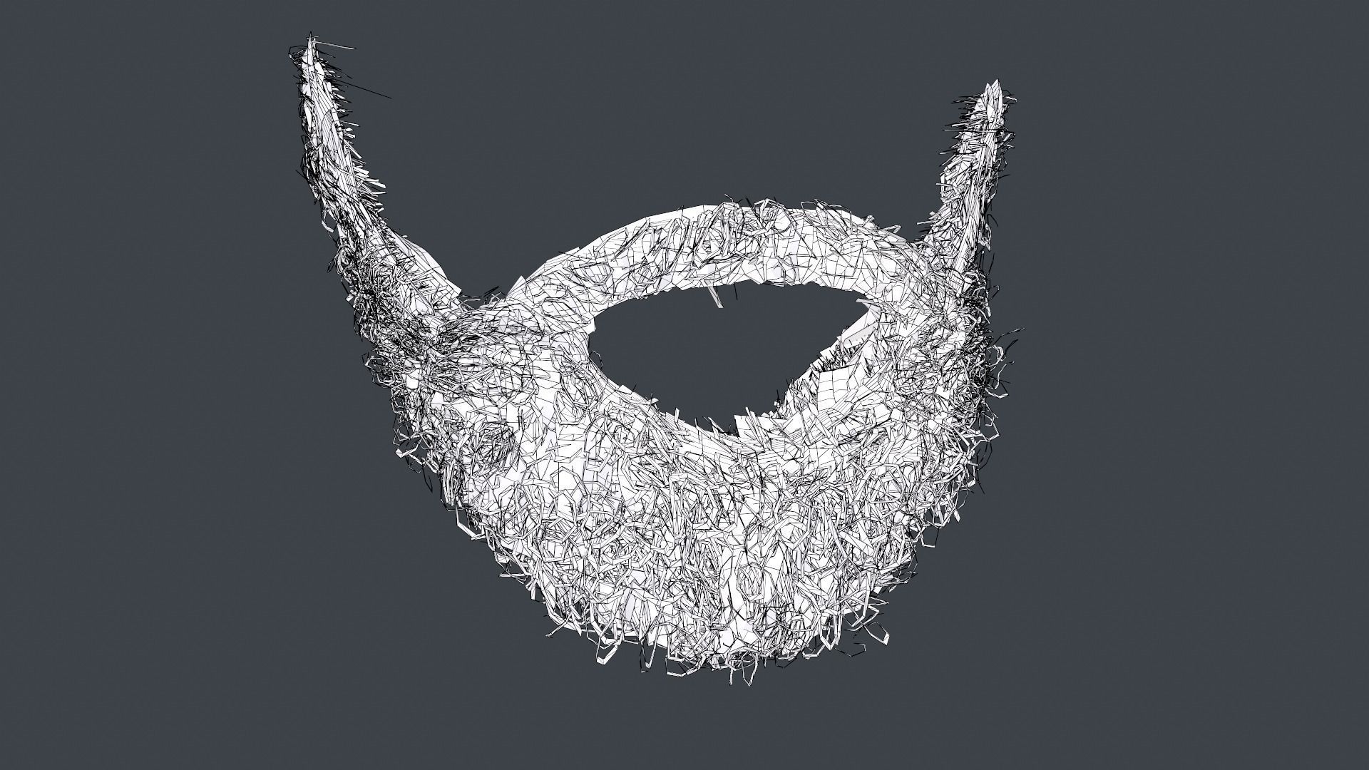 Facial Hair Cards Style 7 - Full Curly Beard Low-poly 3D model_20