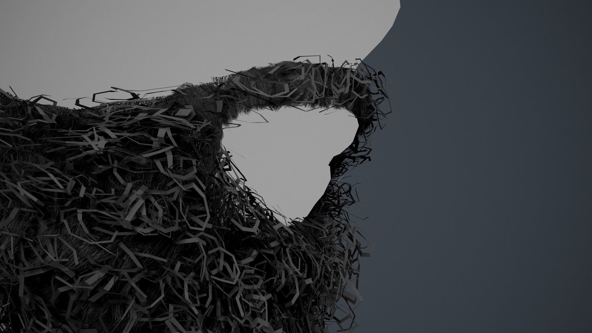 Facial Hair Cards Style 7 - Full Curly Beard Low-poly 3D model_10