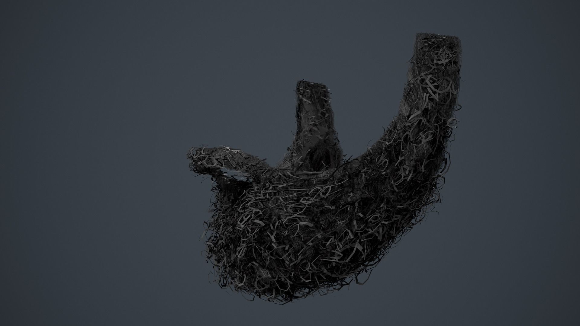 Facial Hair Cards Style 7 - Full Curly Beard Low-poly 3D model_19