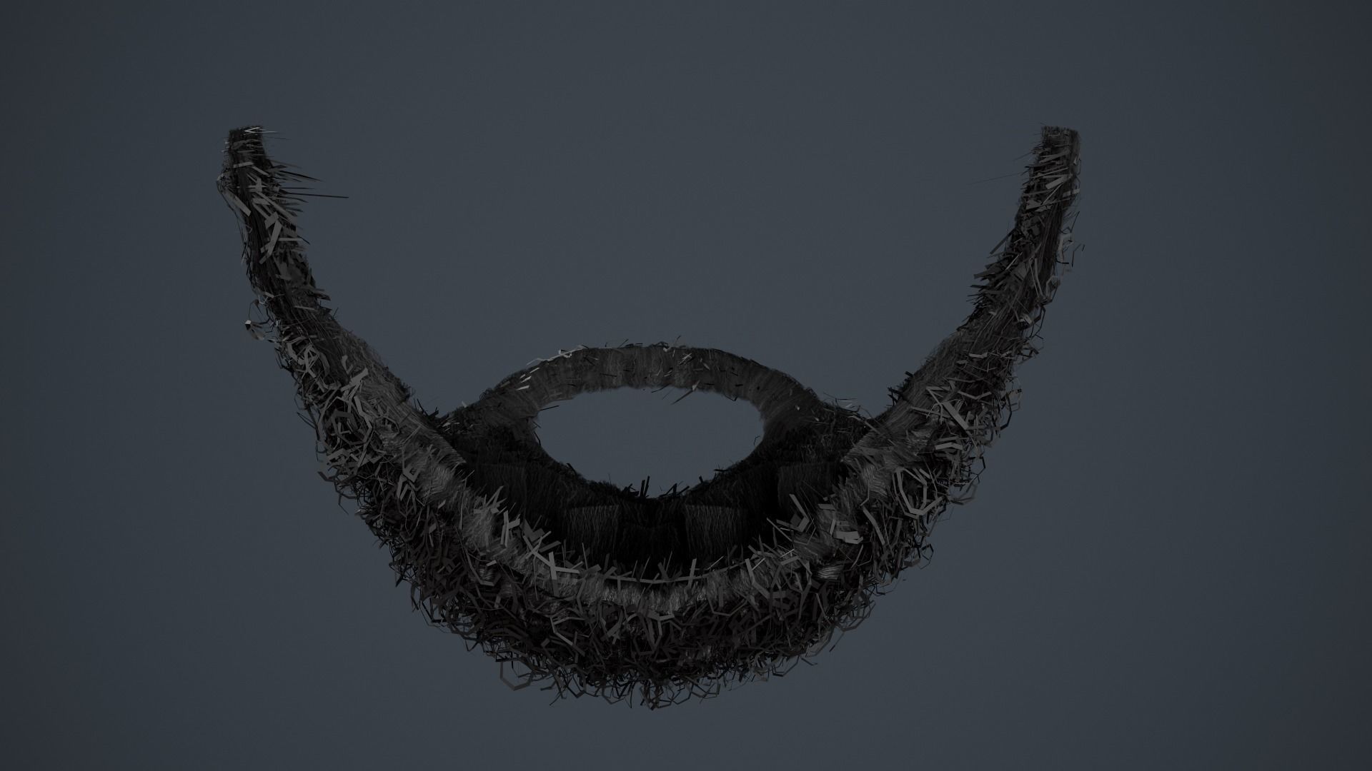 Facial Hair Cards Style 7 - Full Curly Beard Low-poly 3D model_18