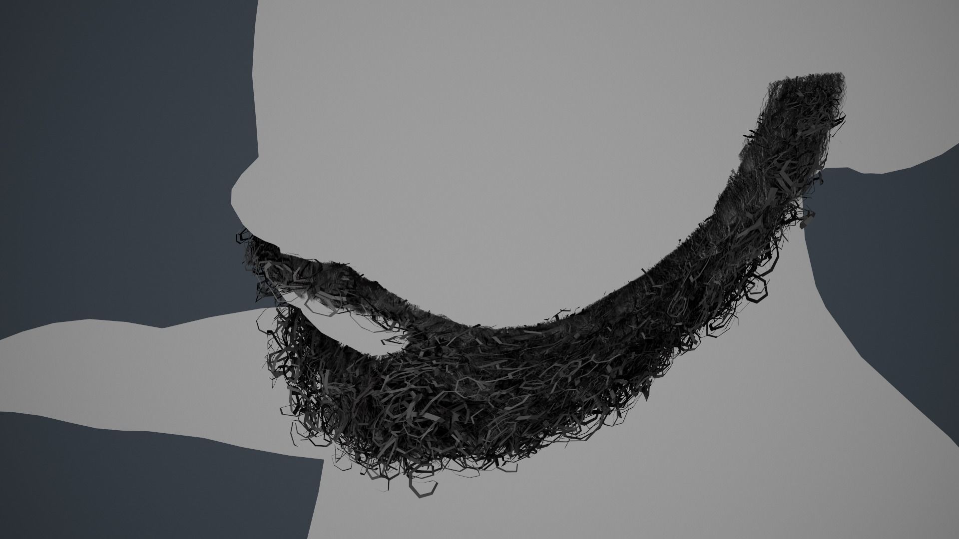 Facial Hair Cards Style 7 - Full Curly Beard Low-poly 3D model_13