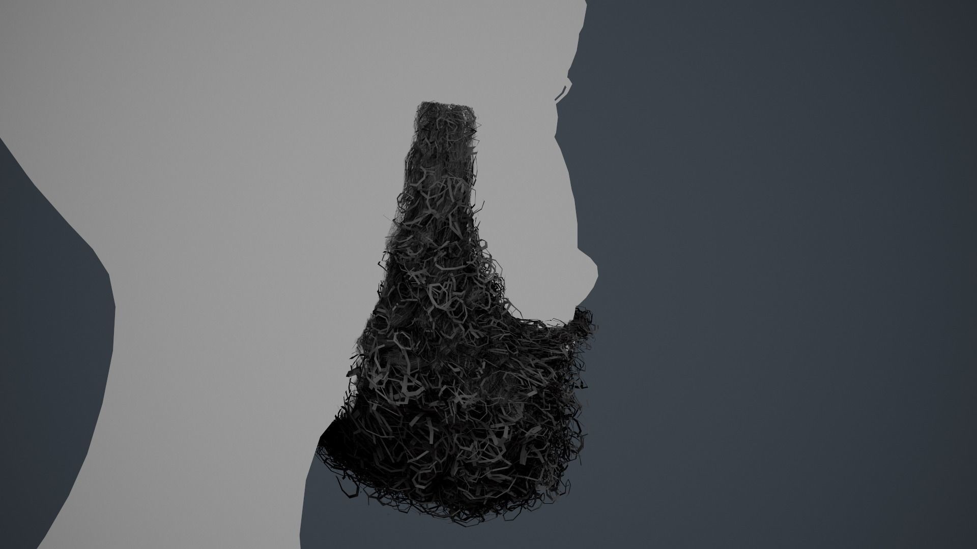 Facial Hair Cards Style 7 - Full Curly Beard Low-poly 3D model_6