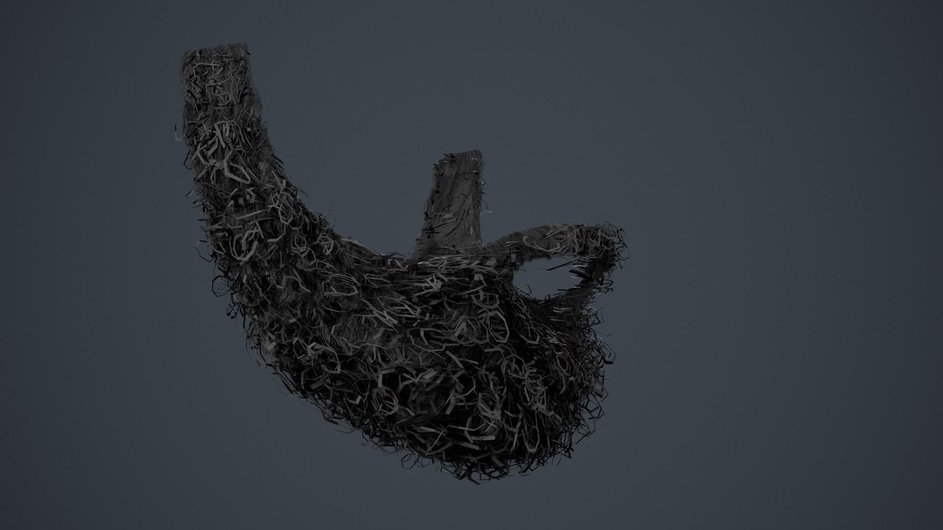 Facial Hair Cards Style 7 - Full Curly Beard Low-poly 3D model_17