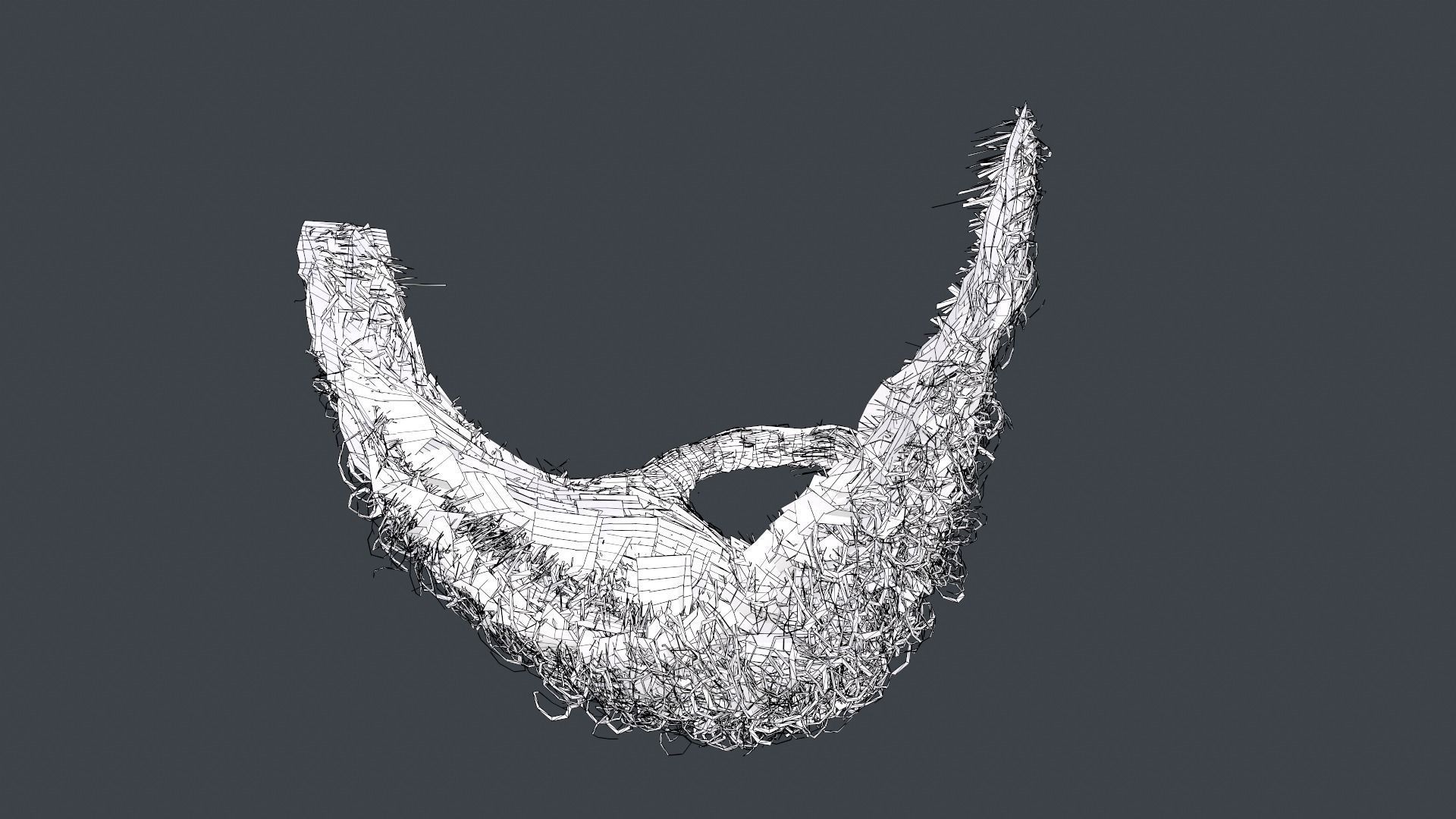 Facial Hair Cards Style 7 - Full Curly Beard Low-poly 3D model_22