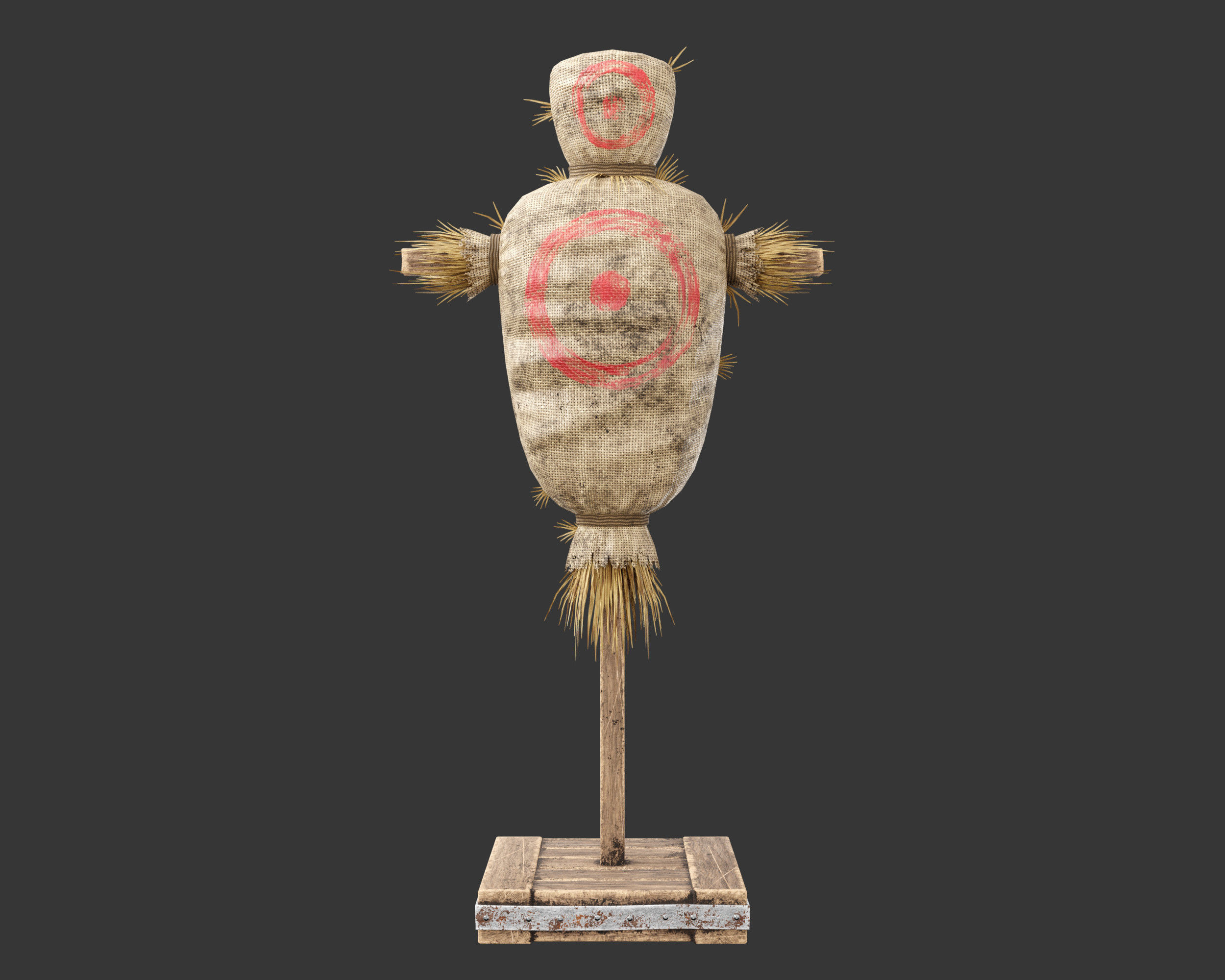 Medieval Training Dummy Hay Low-poly 3D model_2