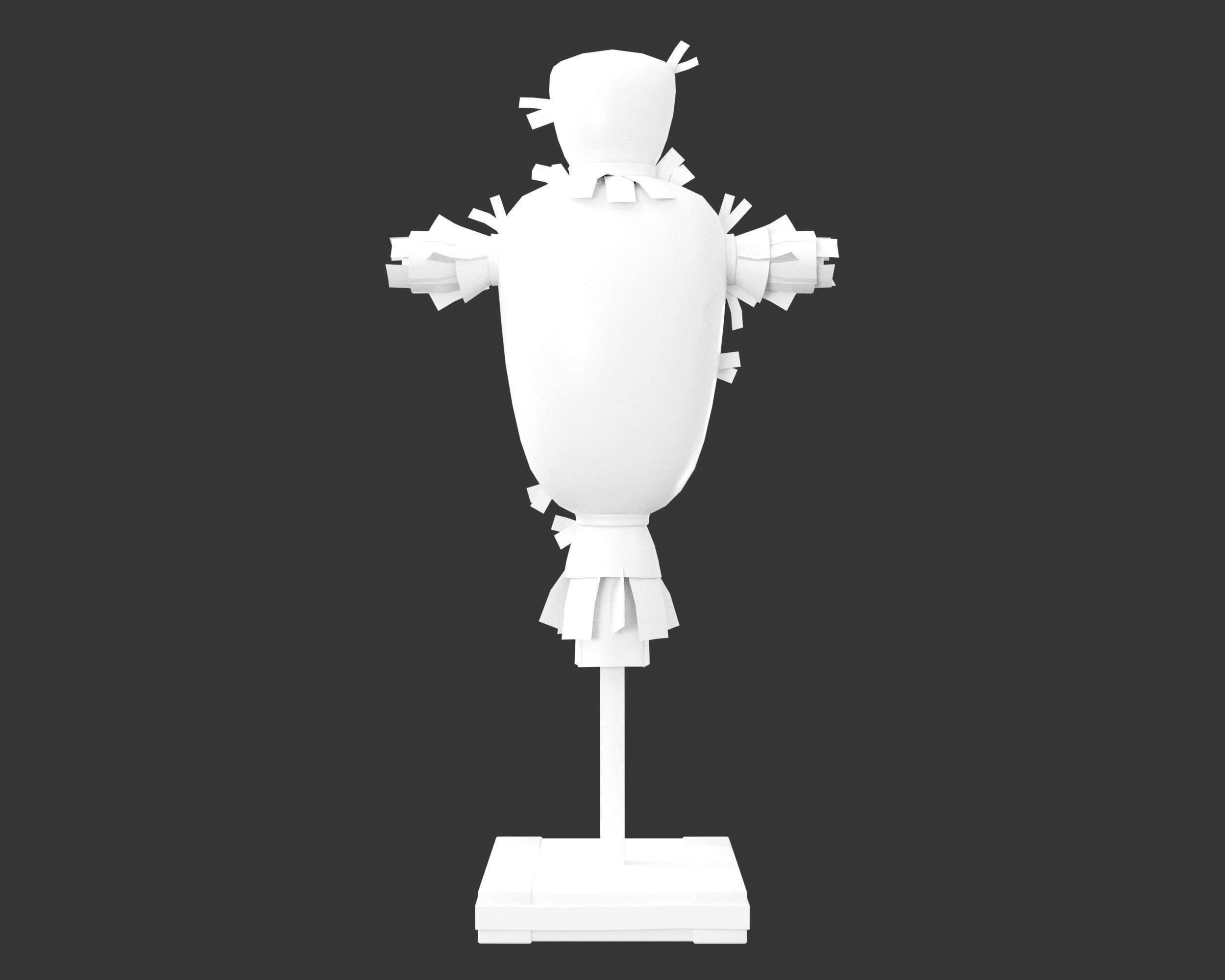 Medieval Training Dummy Hay Low-poly 3D model_3